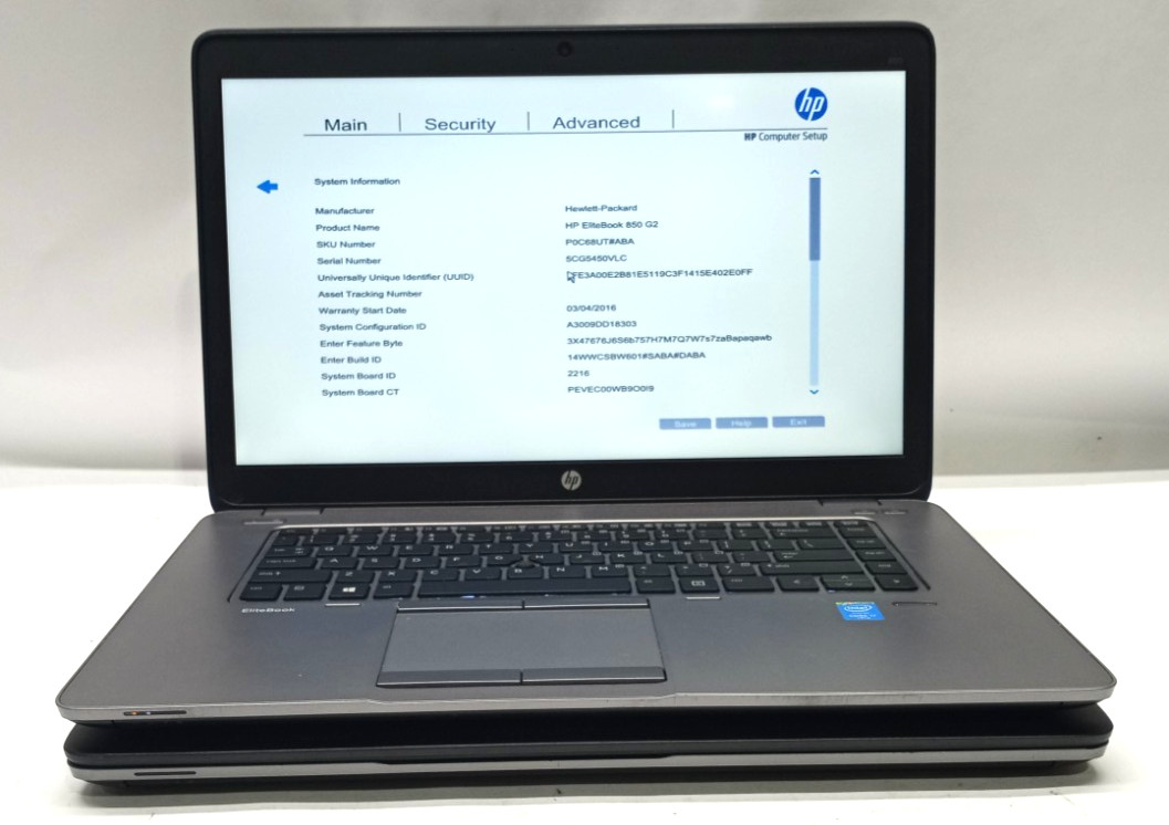 Lot of 2 HP EliteBook 850 G2 15.6″FHD i7-5600U@2.60GHZ 8GB RAM NO HDD/OS WH701!