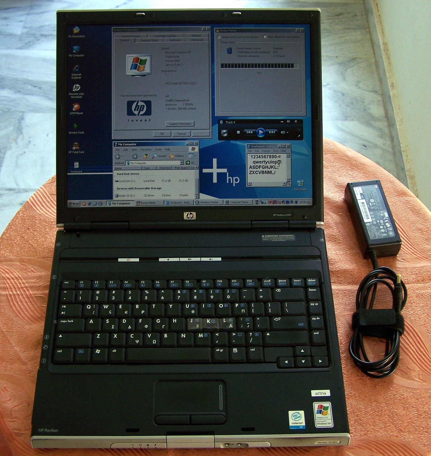 HP ZE-2000 Laptop 15″ Intel Celeron M 1.5GHZ 512GB ram 40GB HD -ze2101 4125 5730