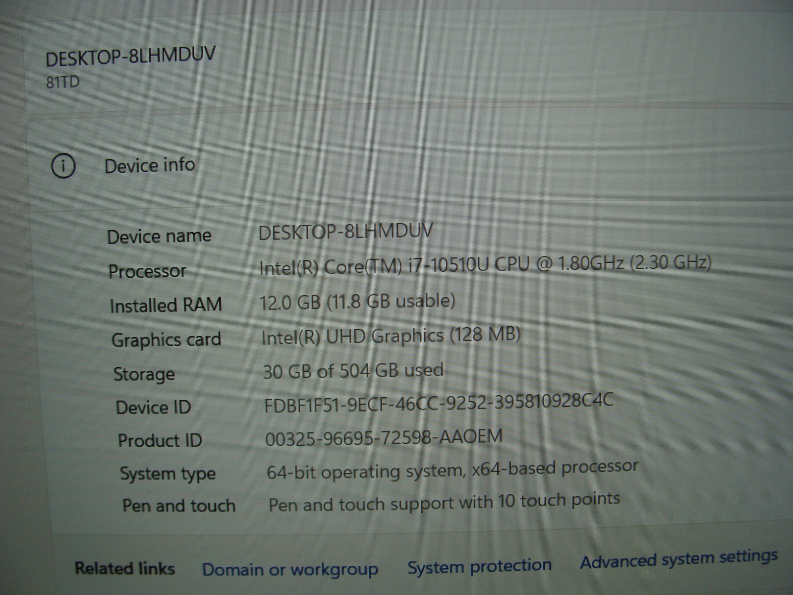 Lenovo Yoga C740-15IML 15.6″ FHD Touch core i7-10510U 1.8GHz 12GB 512GB + PA