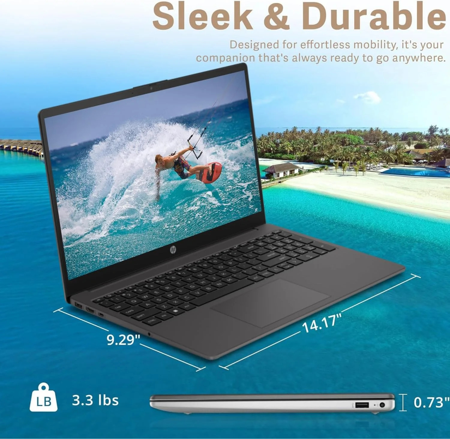 HP 255 G10 15.6″ FHD Laptop Ryzen 5 7530U 16GB RAM 512GB SSD Win11 Pro Silver