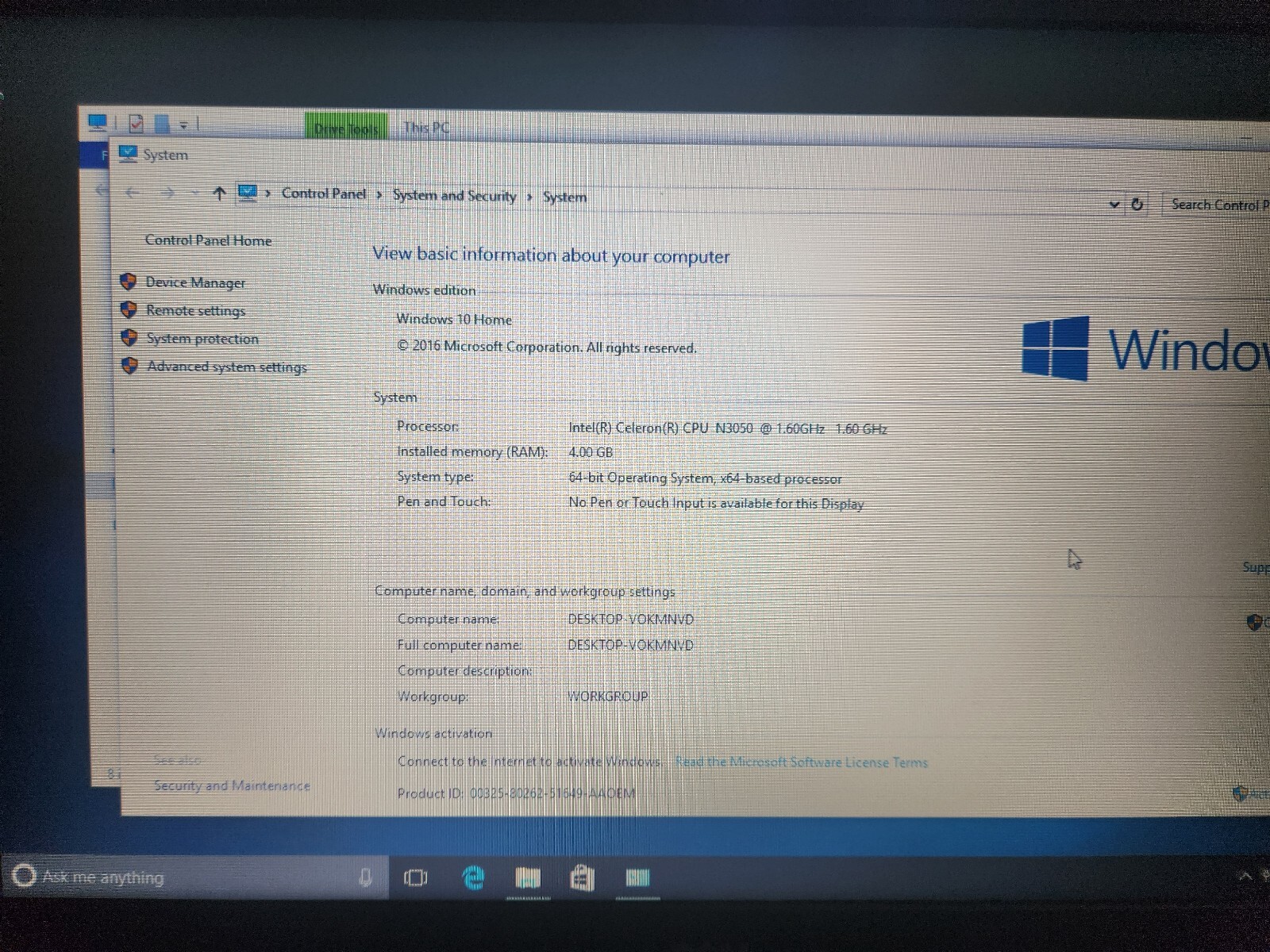 Parts Dell Inspiron 3552 Intel Celeron N3050 1.60GHz – 4GB – 500GB HDD – Win 10