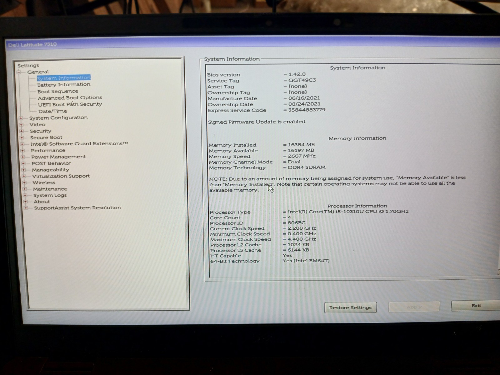 Dell Latitude 7310 14″ Touch Laptop i5-10310U 8GB RAM 256GB SSD Win11 #97