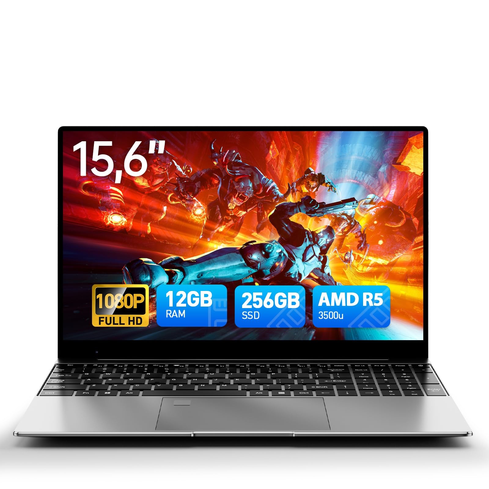 15.6” Laptop Computer 12GB RAM 256GB SSD, Win 11 Laptop AMD Ryzen 5 Processor(U
