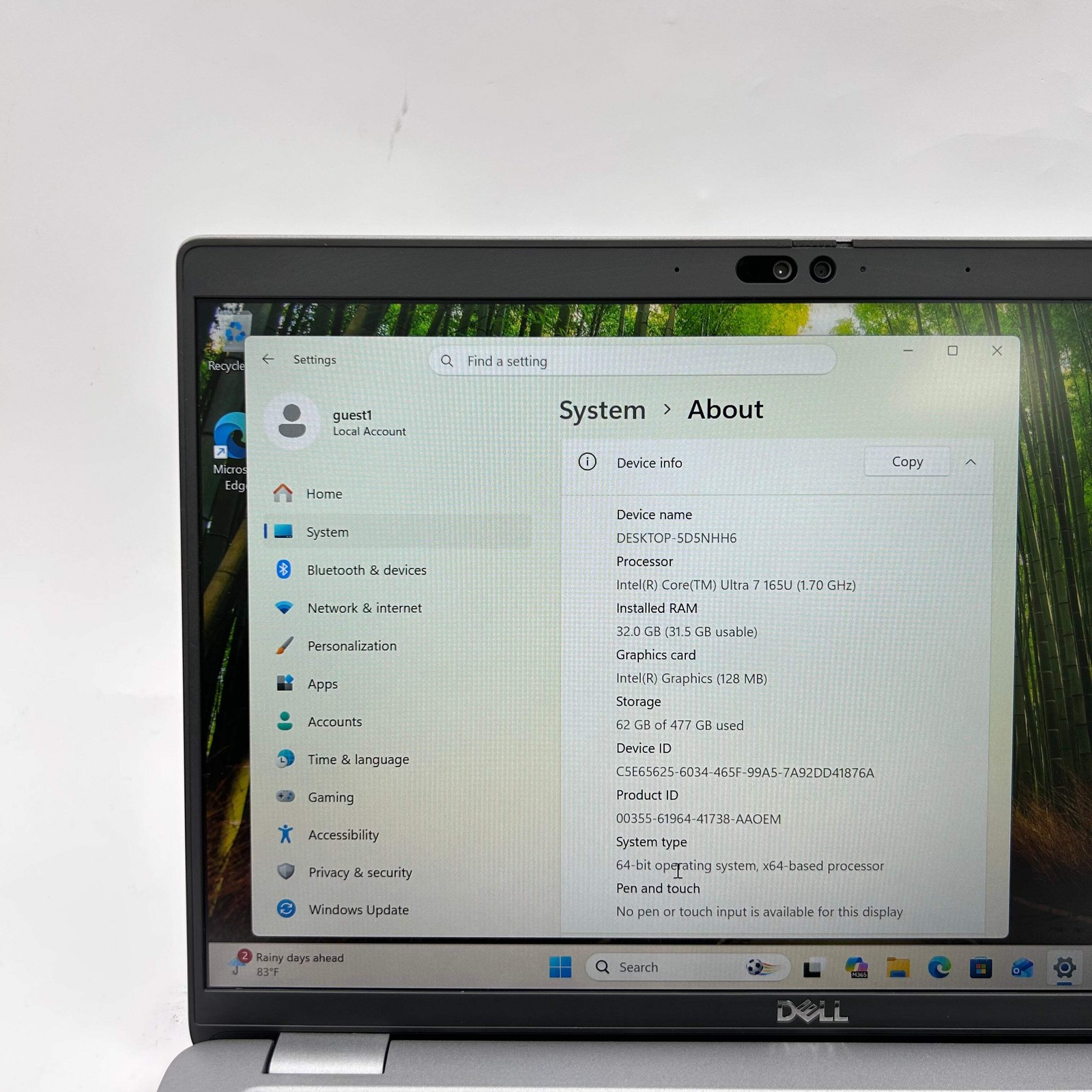 Dell Latitude 5450 14″ Core Ultra 7 165U 1.7GHz 32GB RAM 512GB SSD