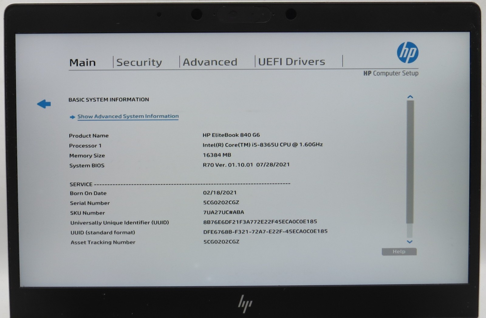 HP EliteBook 840 G6 _ i5-8365U @1.6 _ 16GB RAM _ 256GB SSD _ No OS _ w/ AC