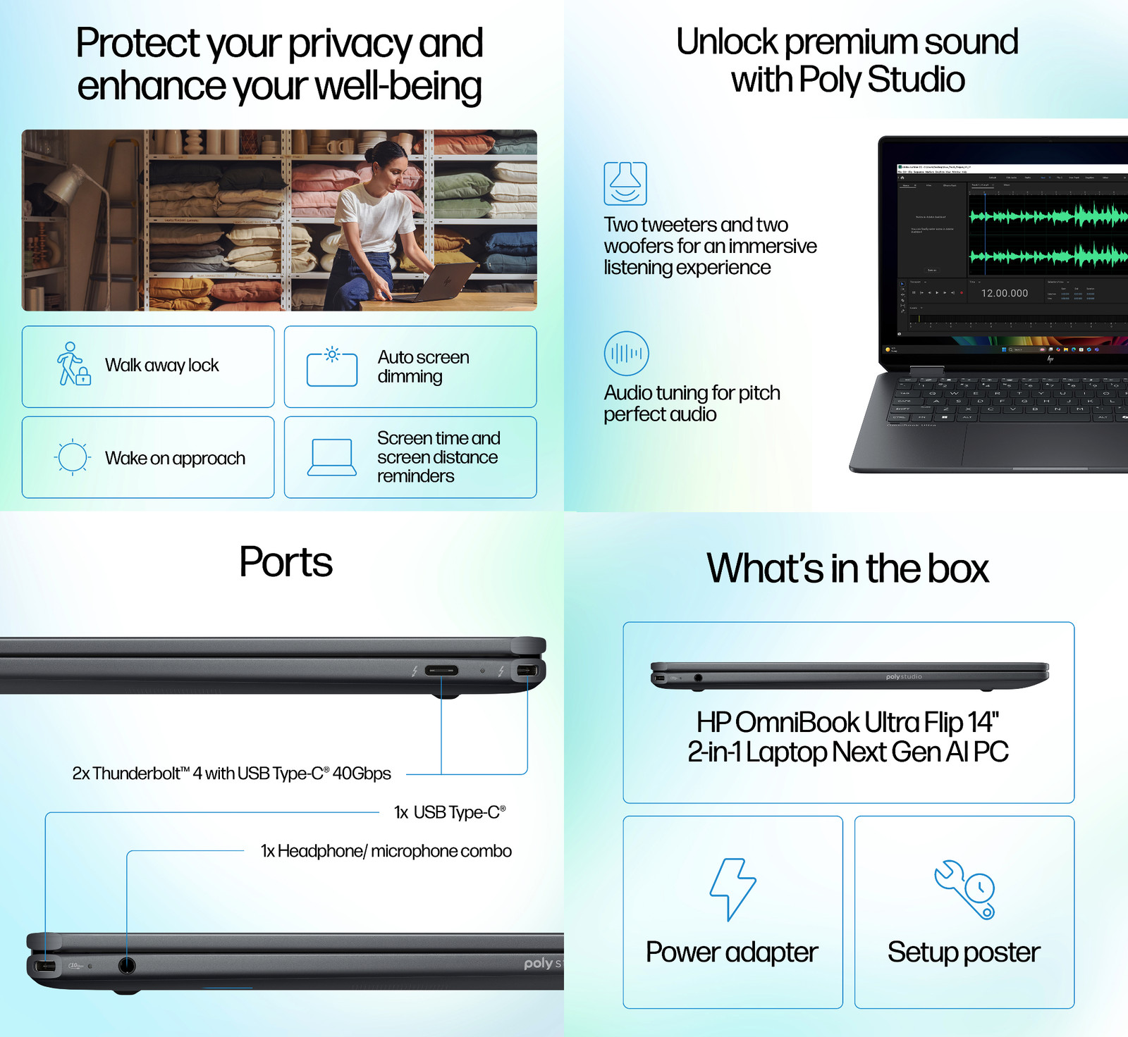 HP Omnibook 14.0″ 2880×1800 Intel Ultra 7-258V 32GB RAM 2TB SSD Windows 11 Pro