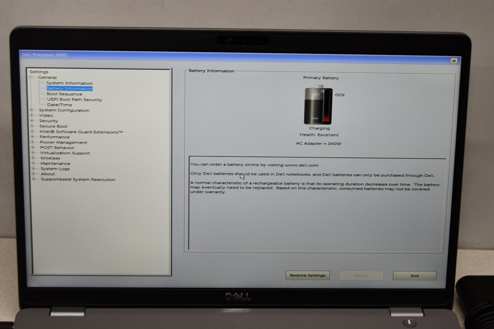 ^ Dell Precision 3550 15.6″ Intel i7-10510U @ 1.80GHz 16GB Ram No HD #X6997