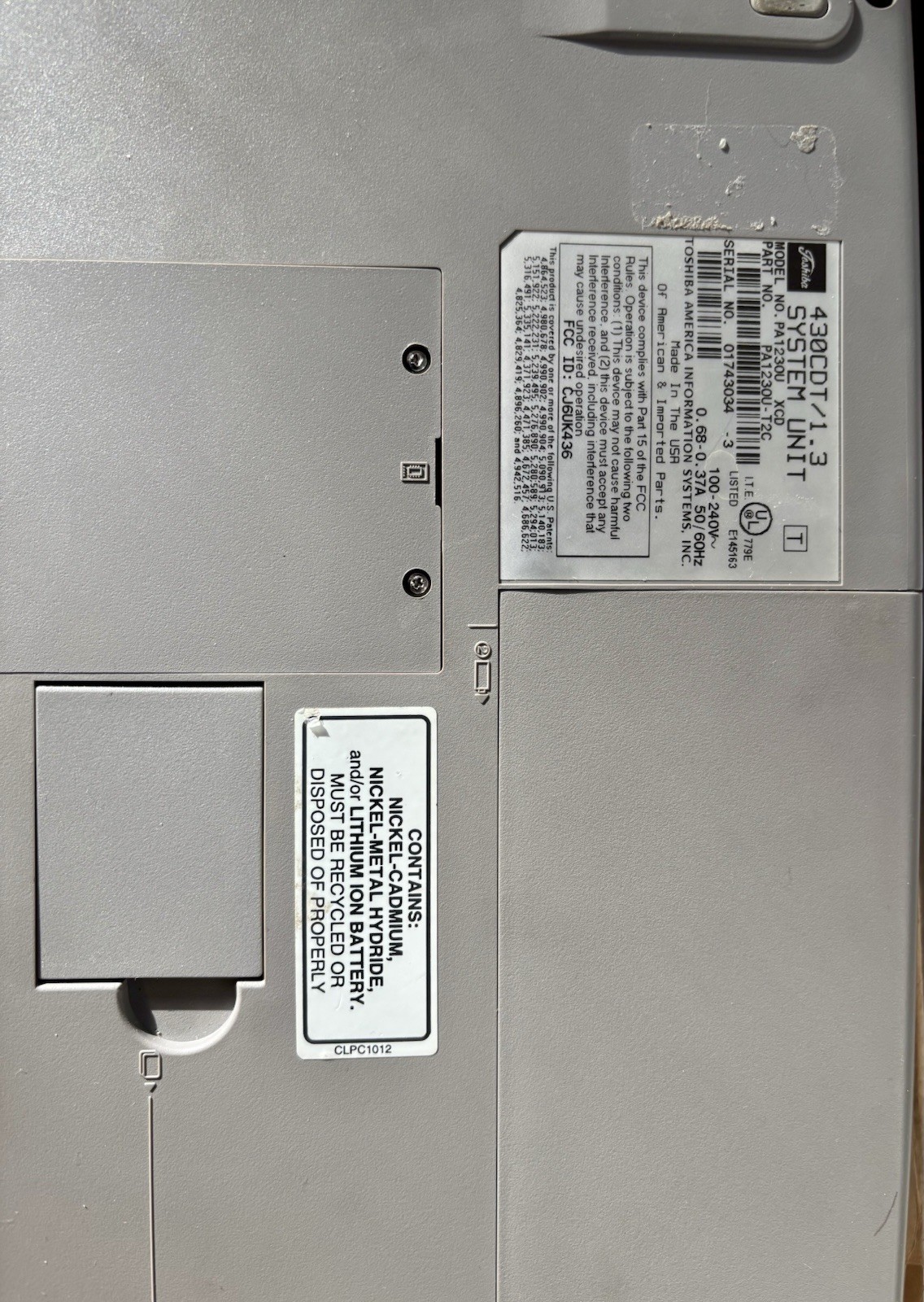 Vintage Toshiba Satellite Pro 430CDT Pentium 120MHz/1.26GB Processor TESTED/READ