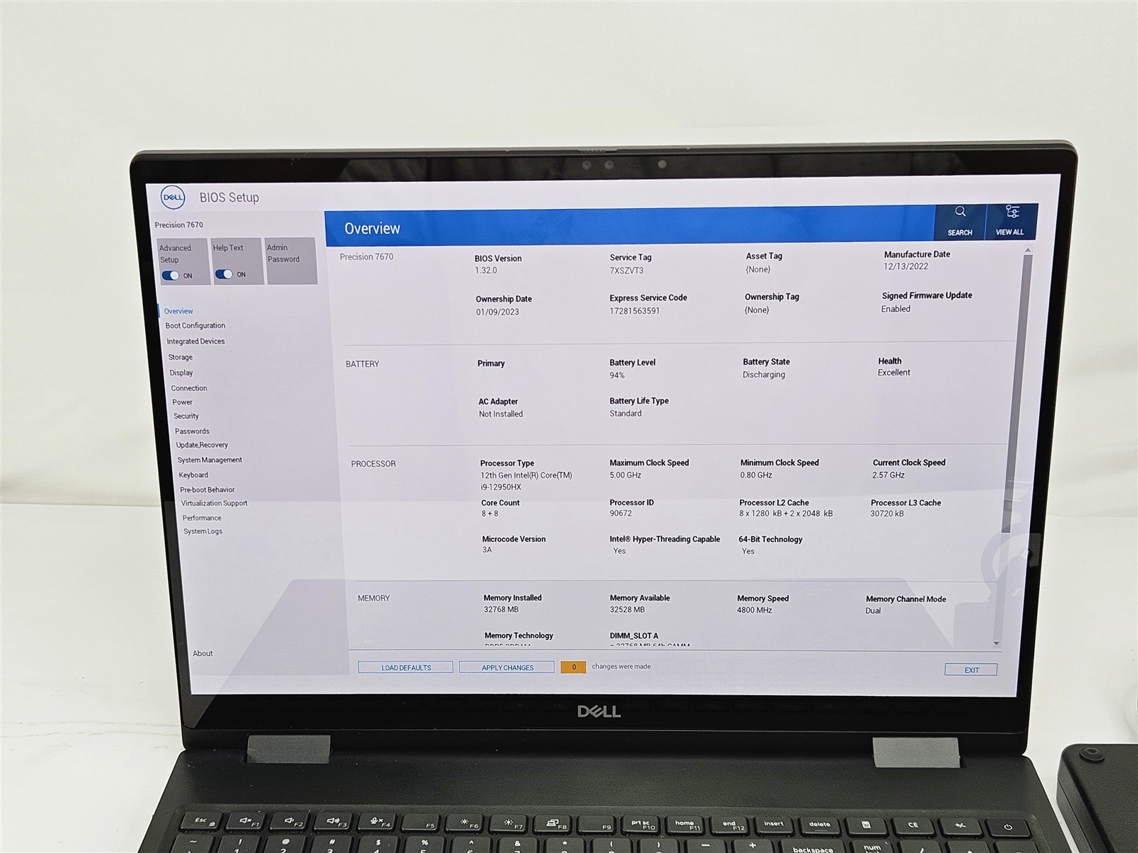 16″ Dell Precision 7670 Laptop Core i9-12950HX 32GB RAM 1TB SSD Wi-Fi