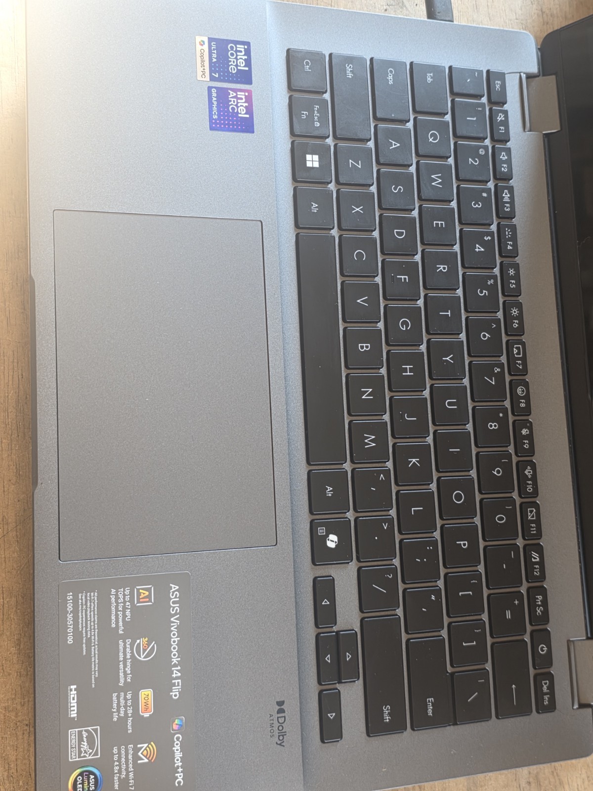 Asus Vivobook 14 Flip Core Ultra 7 256V 2.2GHz 16GB 14″ TP3407SA 4363
