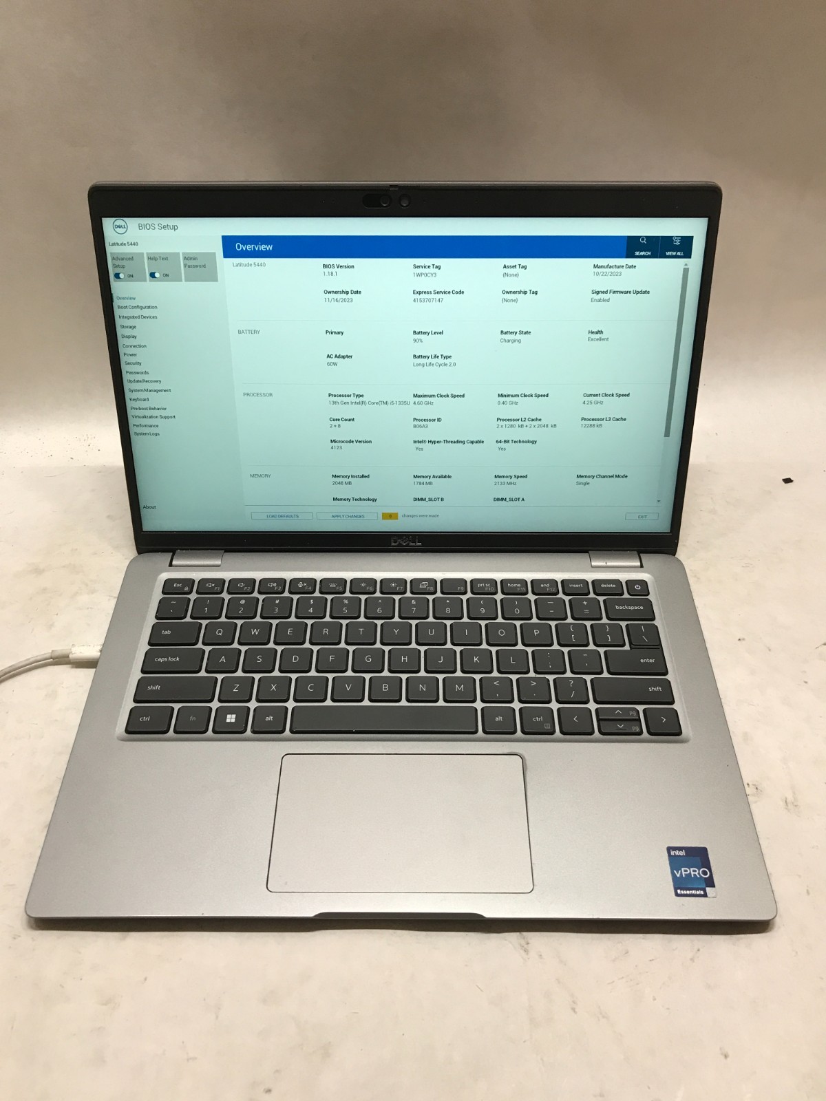 Dell Latitude 5440 14″ Intel Core i5 NO RAM NO SSD/OS Boots NO BOTTOM COVER – DW
