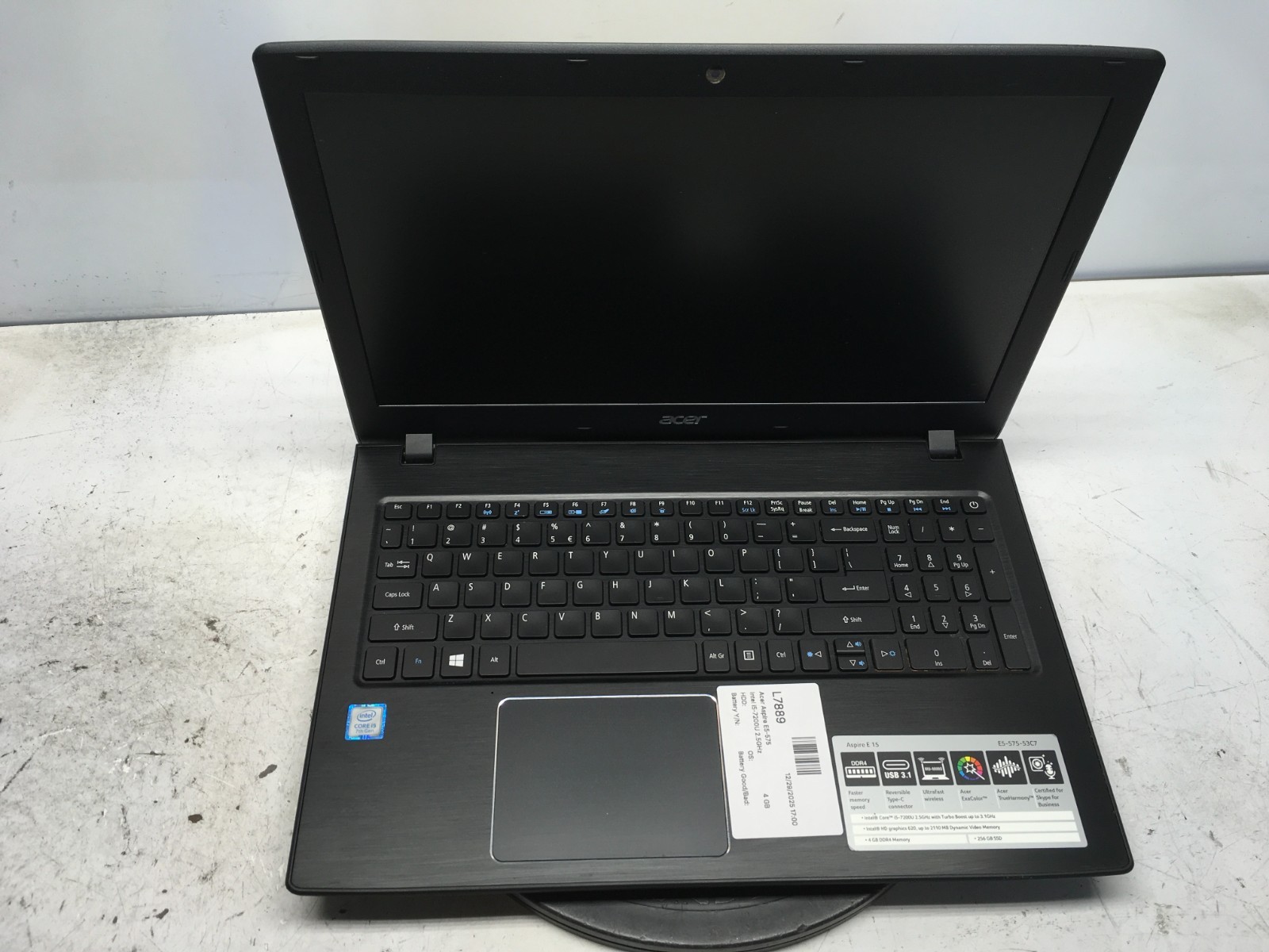 Acer Aspire E5-575 Intel i5-7200U 2.5GHz 4 GB NO HDD