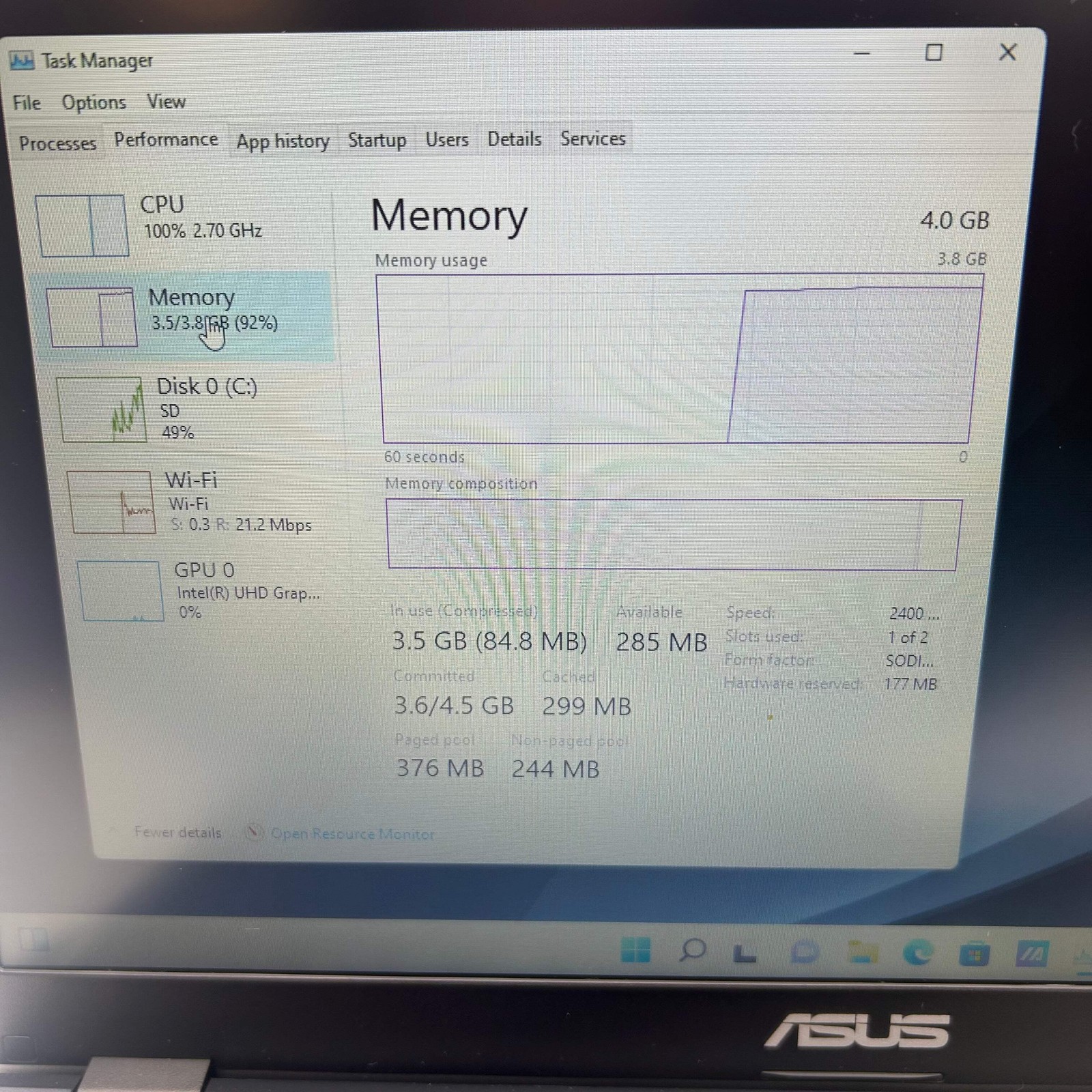 Asus 14″ Laptop Intel Celeron N4020 4GB RAM 64GB E410M *READ*