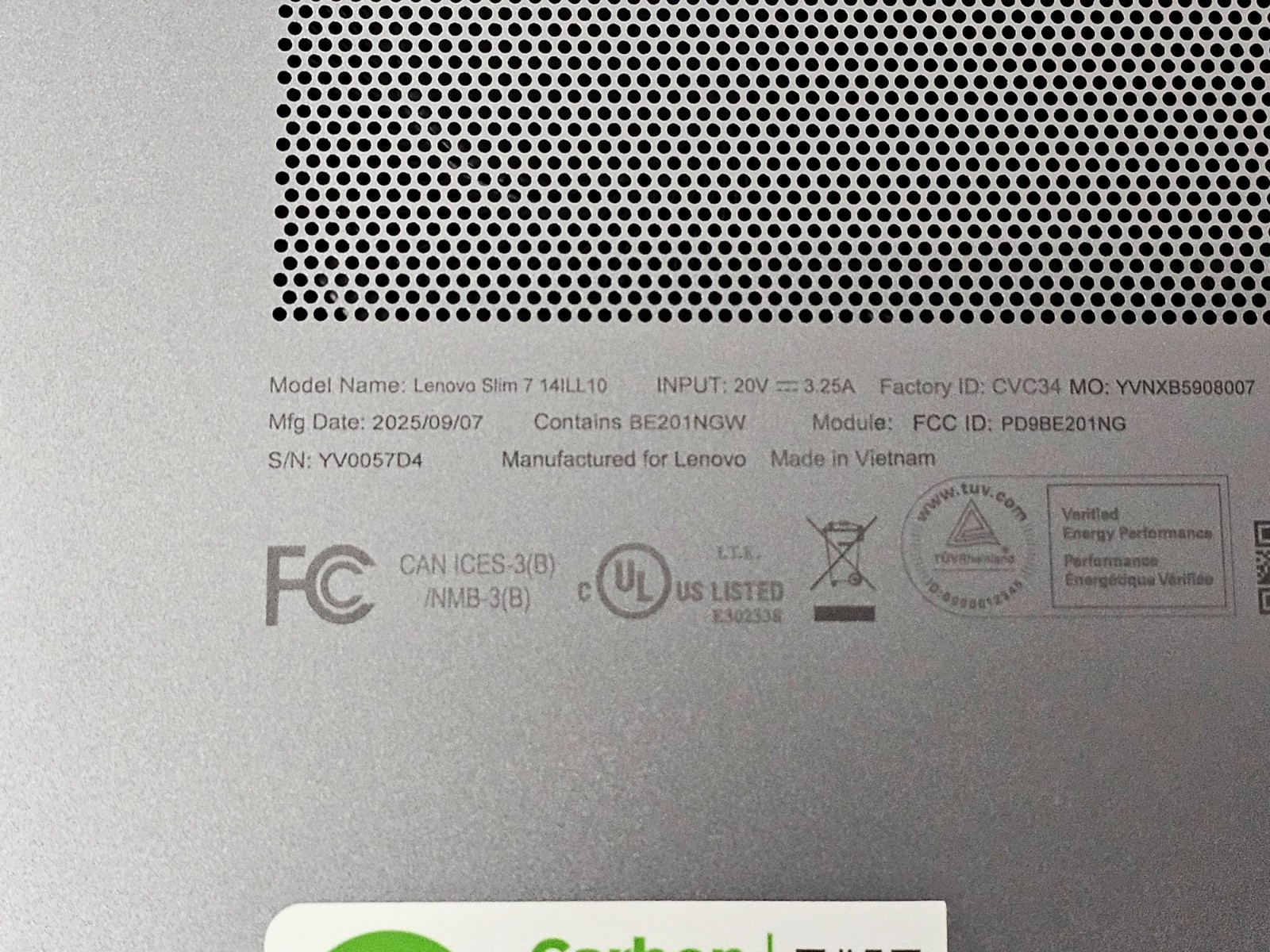Lenovo Slim 7 14ILL10, Intel Core Ultra 7 258V, 2.20 GHz, 32 GB RAM, 1 TB NVMe