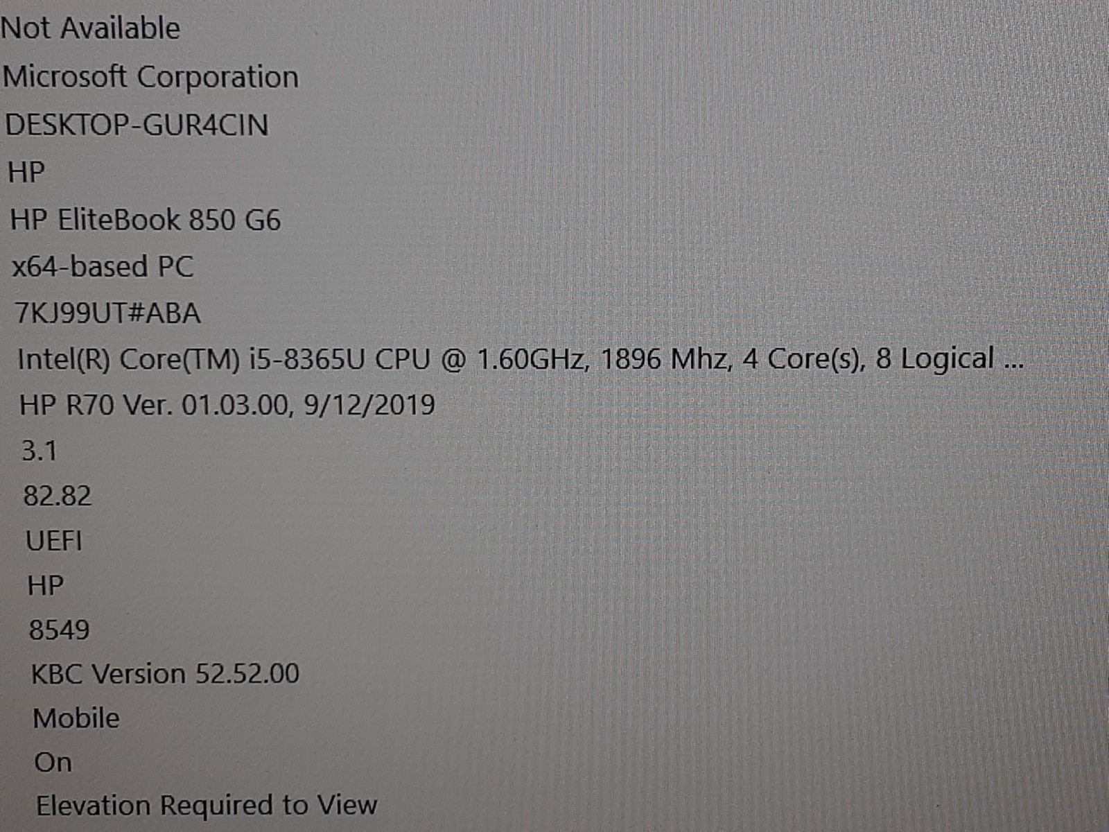 HP EliteBook 850 G6 i5-8365U-16GB RAM -256GB SSD NVME USBc