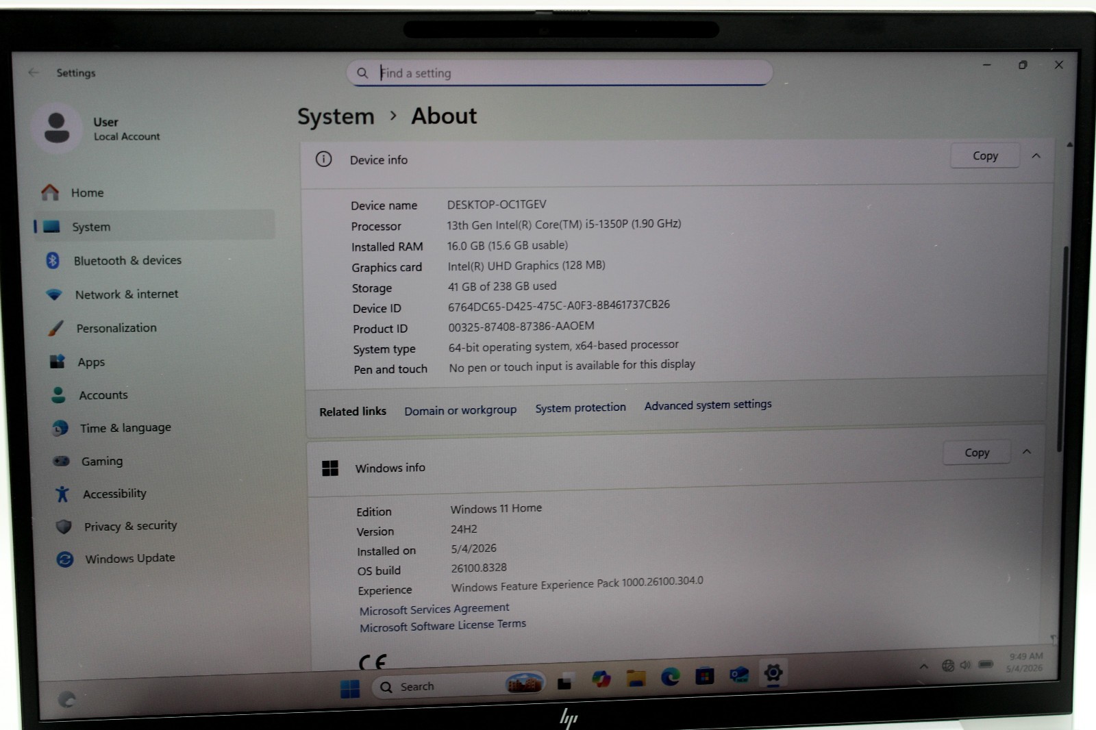HP EliteBook 840 G10 _ i5-1345U _ 16GB DDR5 _ 256GB SSD _ W11H _ No AC *READ