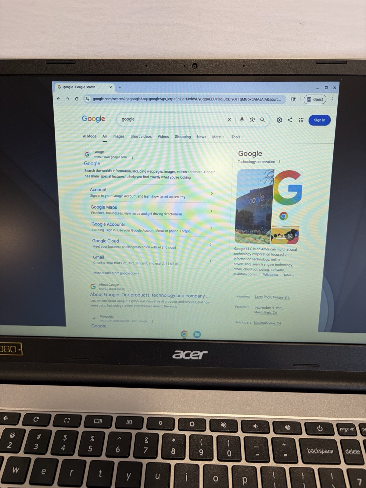 Acer Chromebook 315 CB315-4H 15.6″ Celeron N4500 1.1GHz 4GB RAM W/ Charger