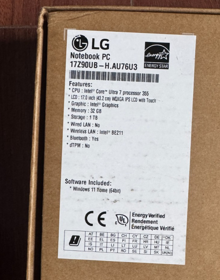 LG gram Max 17″ 2.5K Touch Laptop Ultra 7 355 32GB RAM 1TB SSD 17Z90UB-H.AU76U3