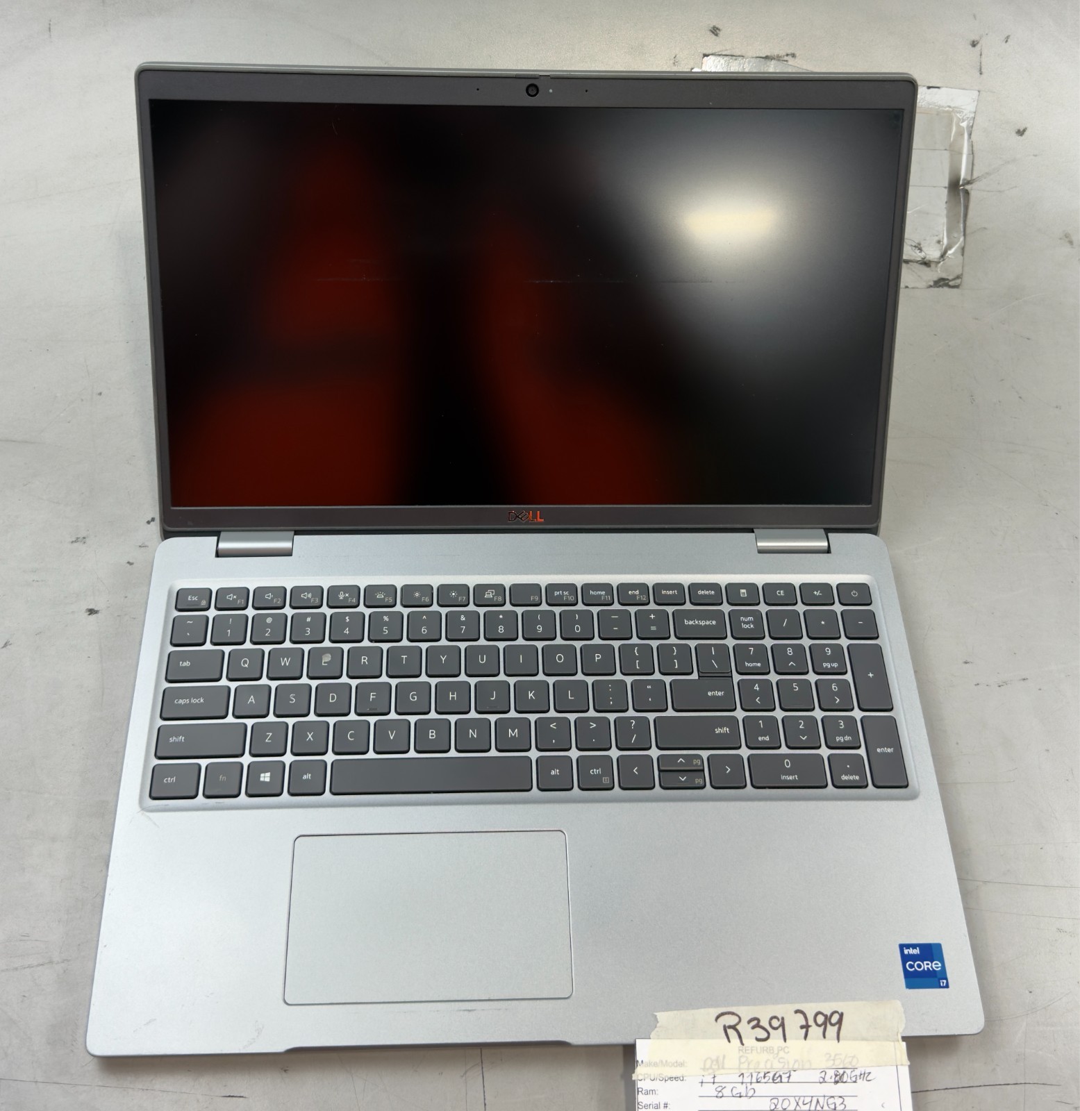 Dell Precision 3560 i7-1185G7 / 8GB RAM / T500 / NO SSD -RL6042
