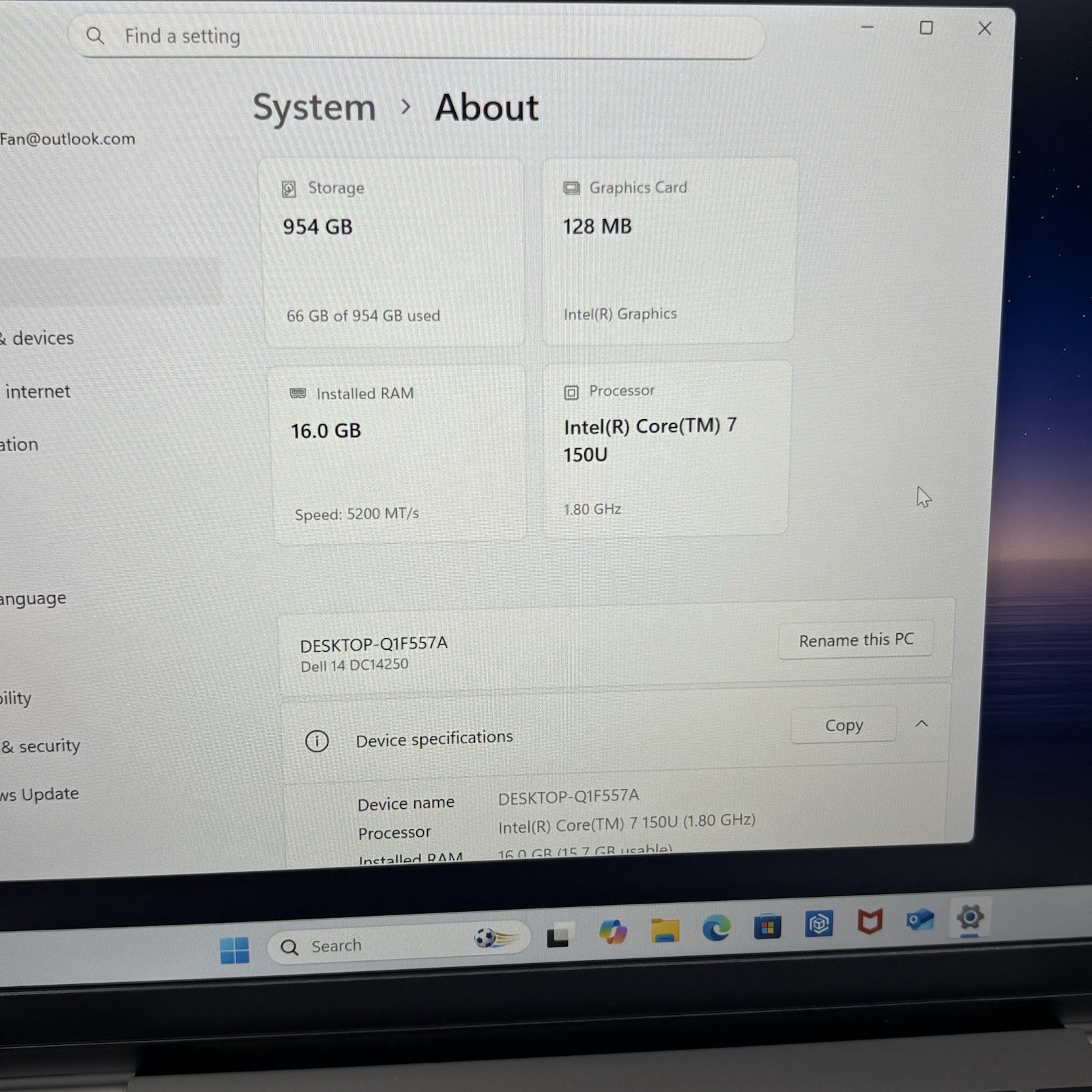Dell 14 DC14250 14″ Core 7 150U 1.8GHz 16GB RAM 1TB SSD Open Box