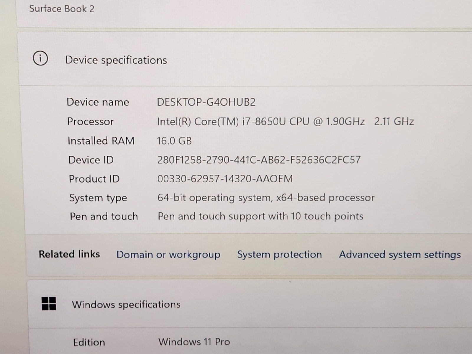 Microsoft Surface Book 2 13.5″ 3K Touch i7-8650U 16GB RAM 512GB SSD GTX 1050 ~