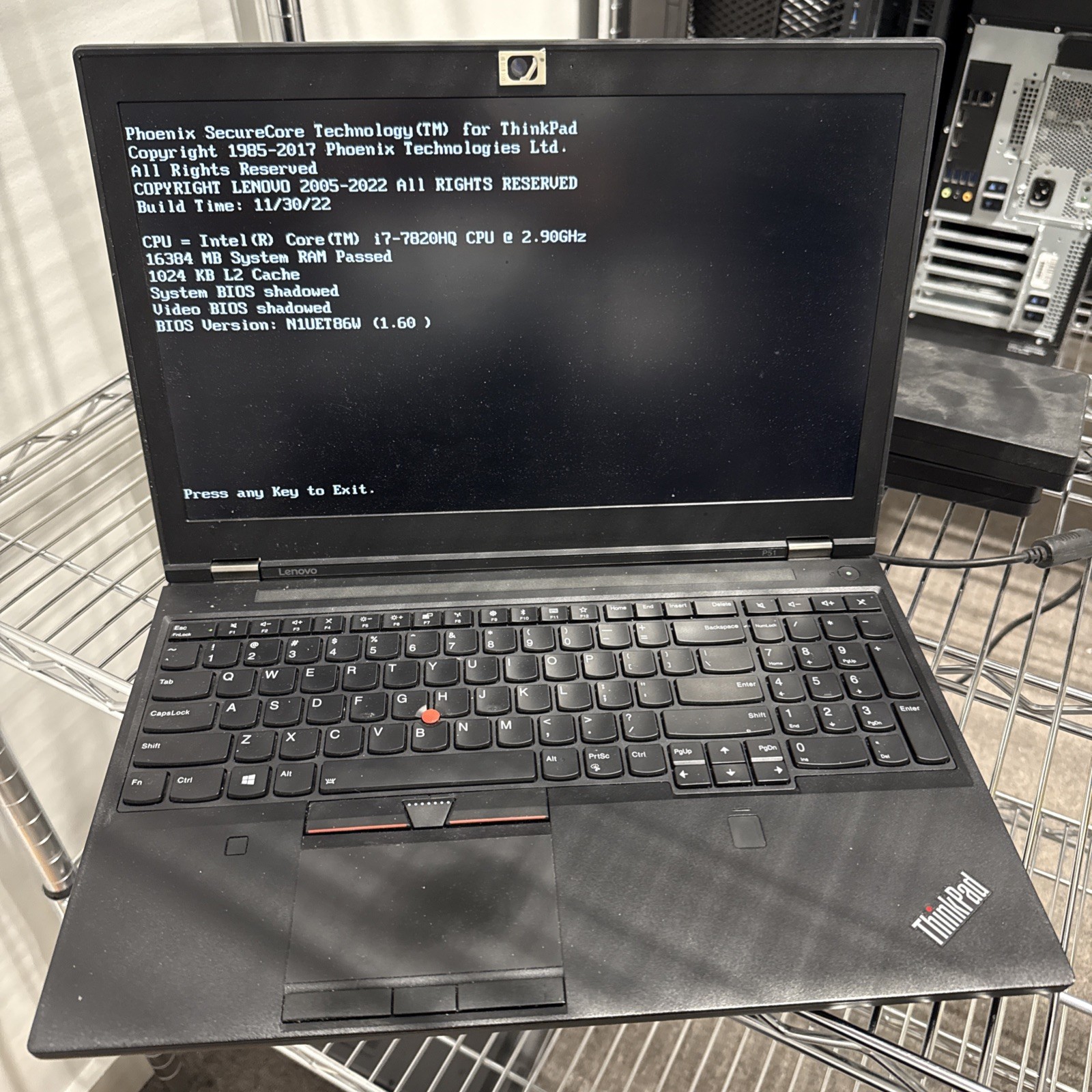 Lenovo ThinkPad P51 Core i7-7820HQ, 16GB RAM 15″ Laptop NO HDD NO SSD NO OS