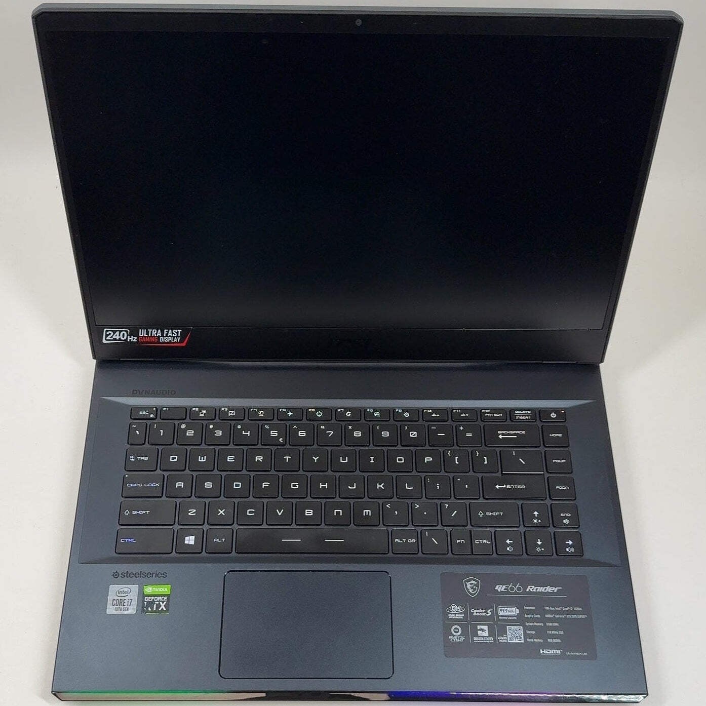 MSI Raider GE66 10SFS 15.6″ i7-10750H 32GB RAM 2x 1TB SSD GeForce RTX 2070 Super