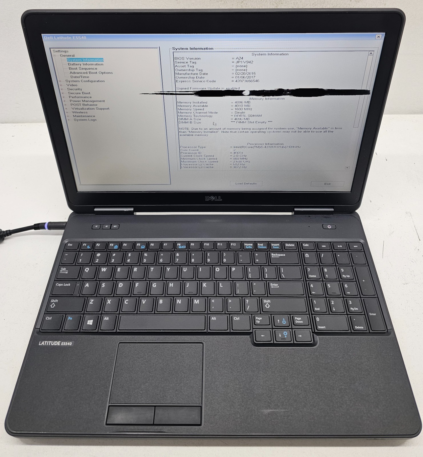 Dell Latitude E5540 15.6″ Laptop Intel Core i5-4310U 4GB Ram NO HD/OS/BATT (FL)