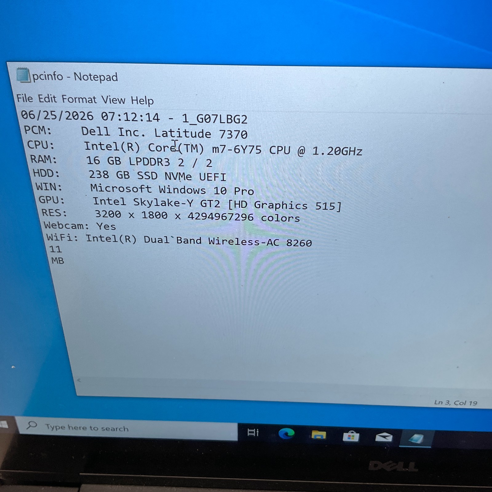 14″ Dell Latitude 7370 Laptop m7-6y75 1.20GHz 16GB RAM 256GB SSD Windows 10 Pro
