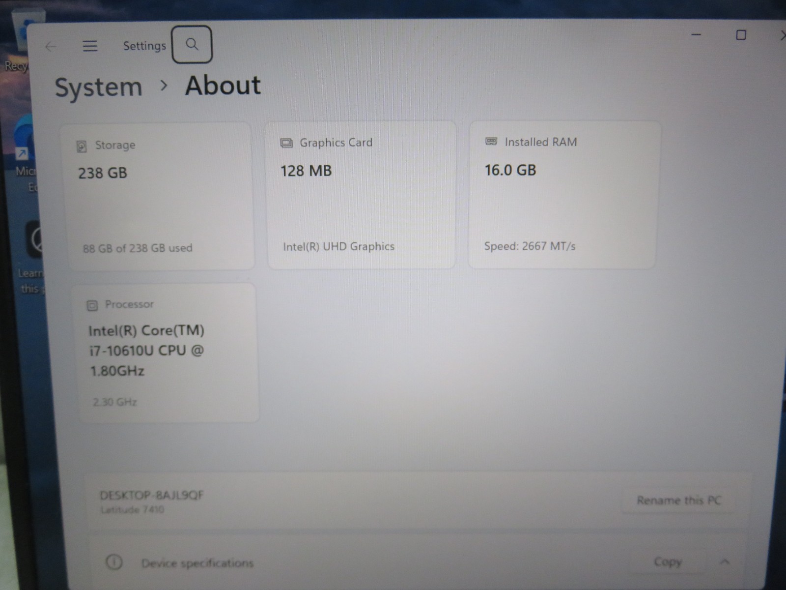LOT OF 2 Dell Latitude 7410 Intel i7-10610U 14″ 16GB RAM 256GB SSD W11 PRO