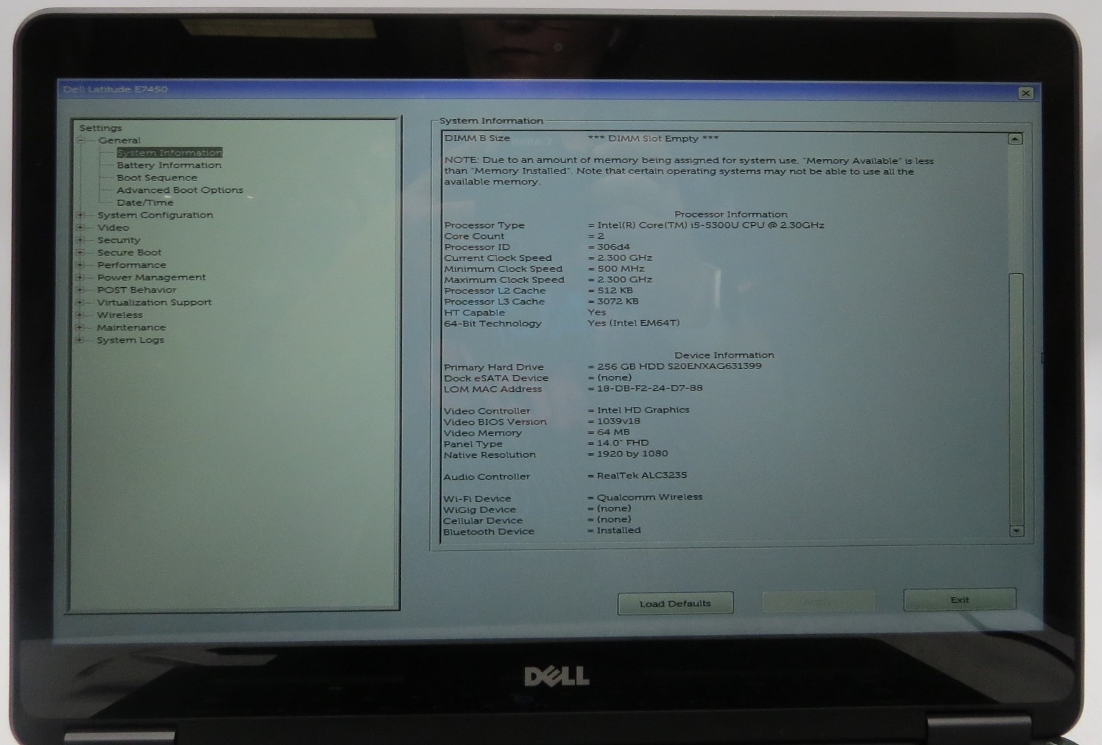 Dell Latitude E7450 | i5-5300U @ 2.3GHz | 8GB DDR3 | 256GB SSD | No OS/AC