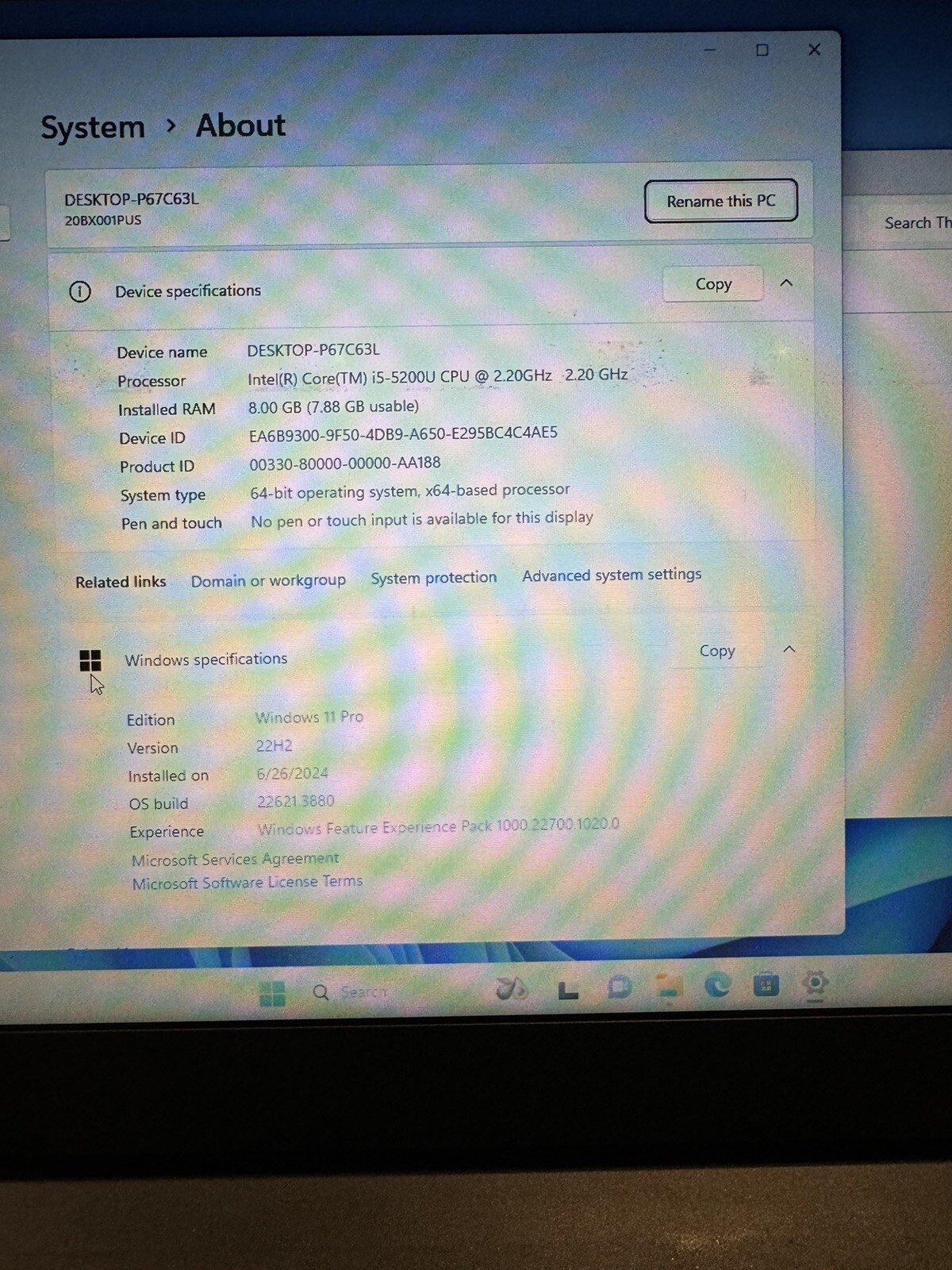 Lenovo ThinkPad T450s Laptop Core i5-5200U @ 2.20GHz 8GB RAM 500GB HHD Win11