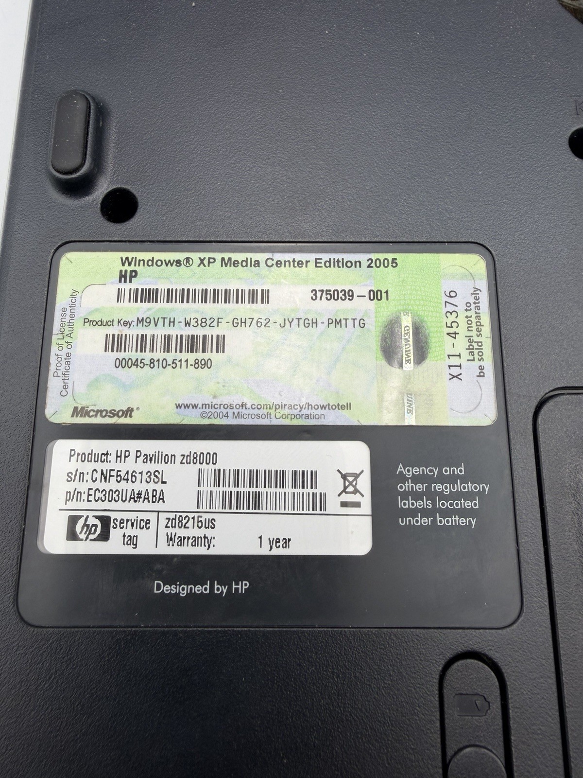 HP Pavilion zd8000 Laptop AS-IS Untested No Charger HDD RAM Included