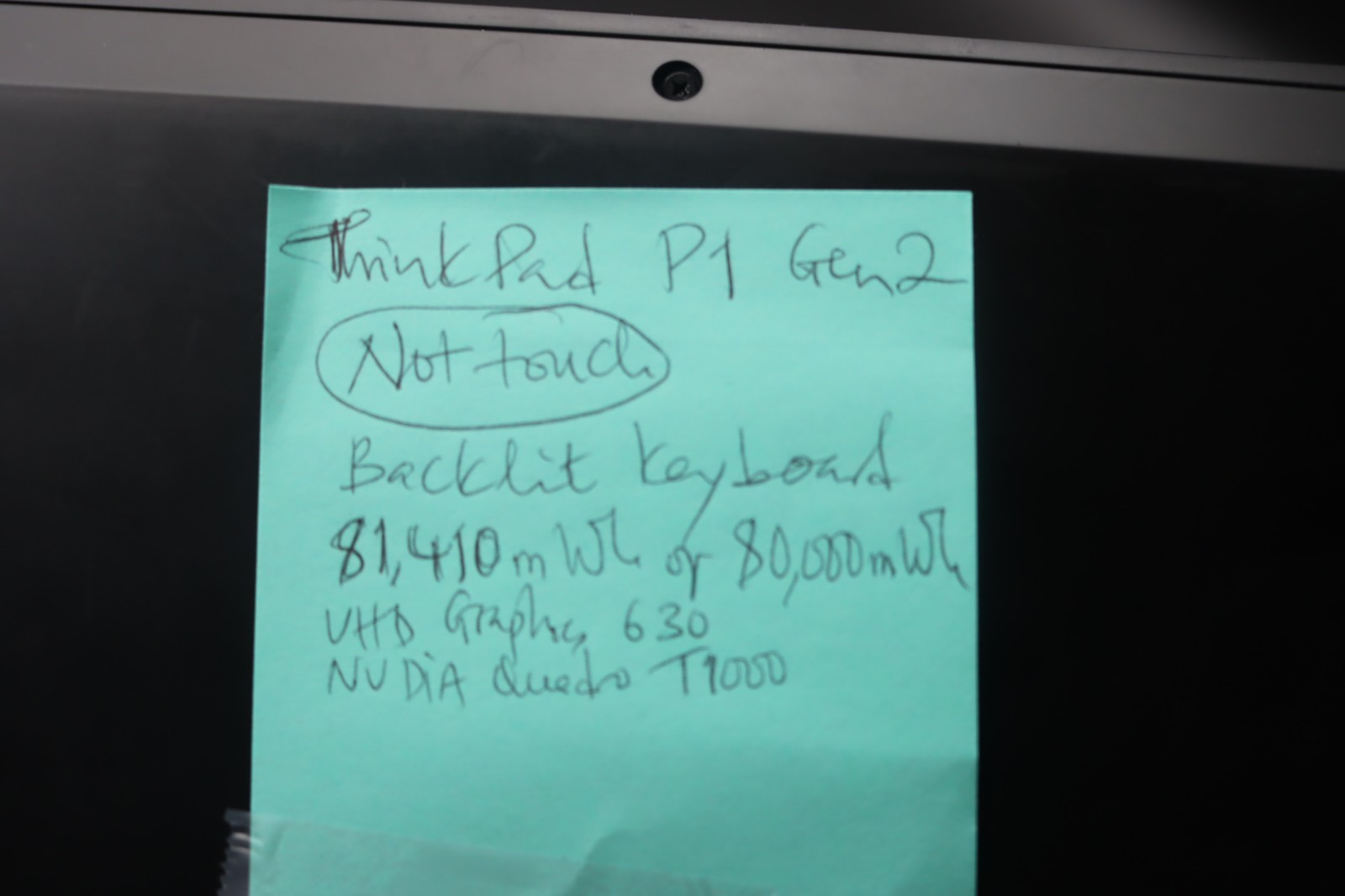 Lenovo ThinkPad P1 Gen 2 15.6″ i7-9850H 2.60Ghz 16GB 500GB NVIDIA Quadro T1000