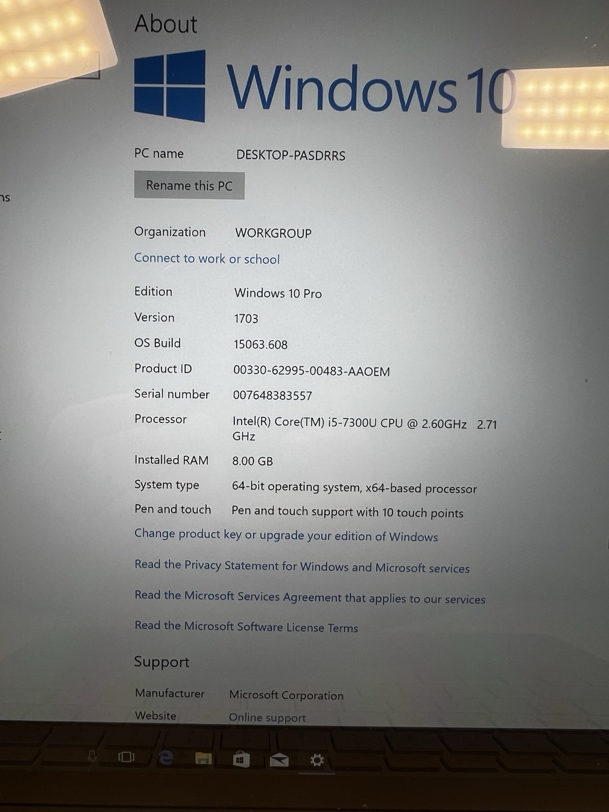 Microsoft Surface Book 2 Model 1832 I5-7300 256SSD