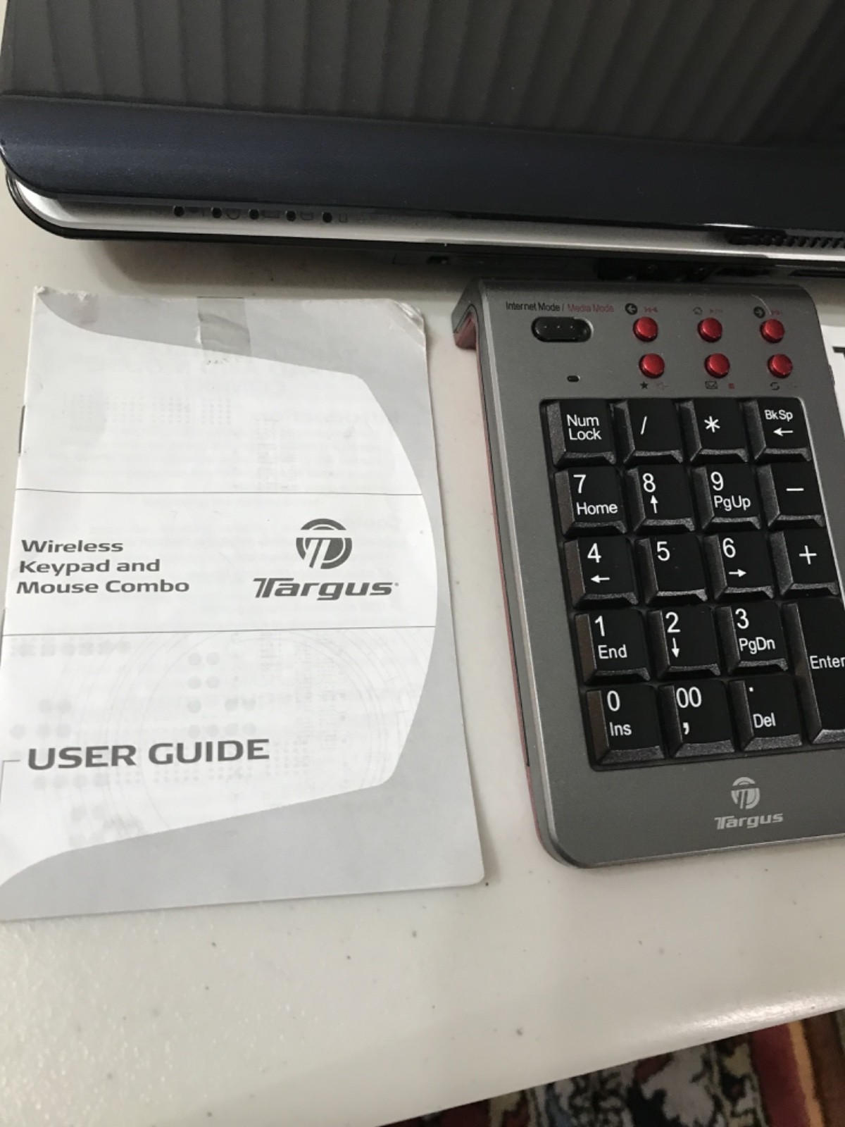 TOSHIBA SATELLITE LAPTOP/POWER CORD/EXTERNAL HARD DRIVE/WIRELESS # KEYPAD/+
