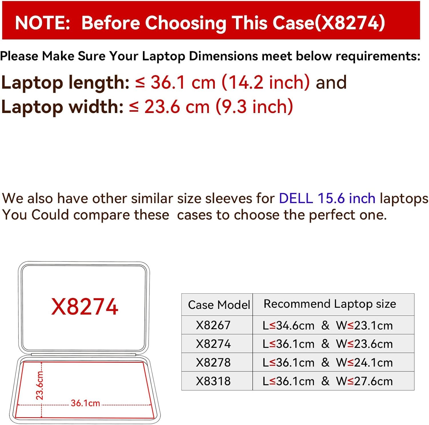 15.6 inch Laptop Sleeve for DELL Inspiron 15/Vostro 15 3520/3530/3535,Latitude 5