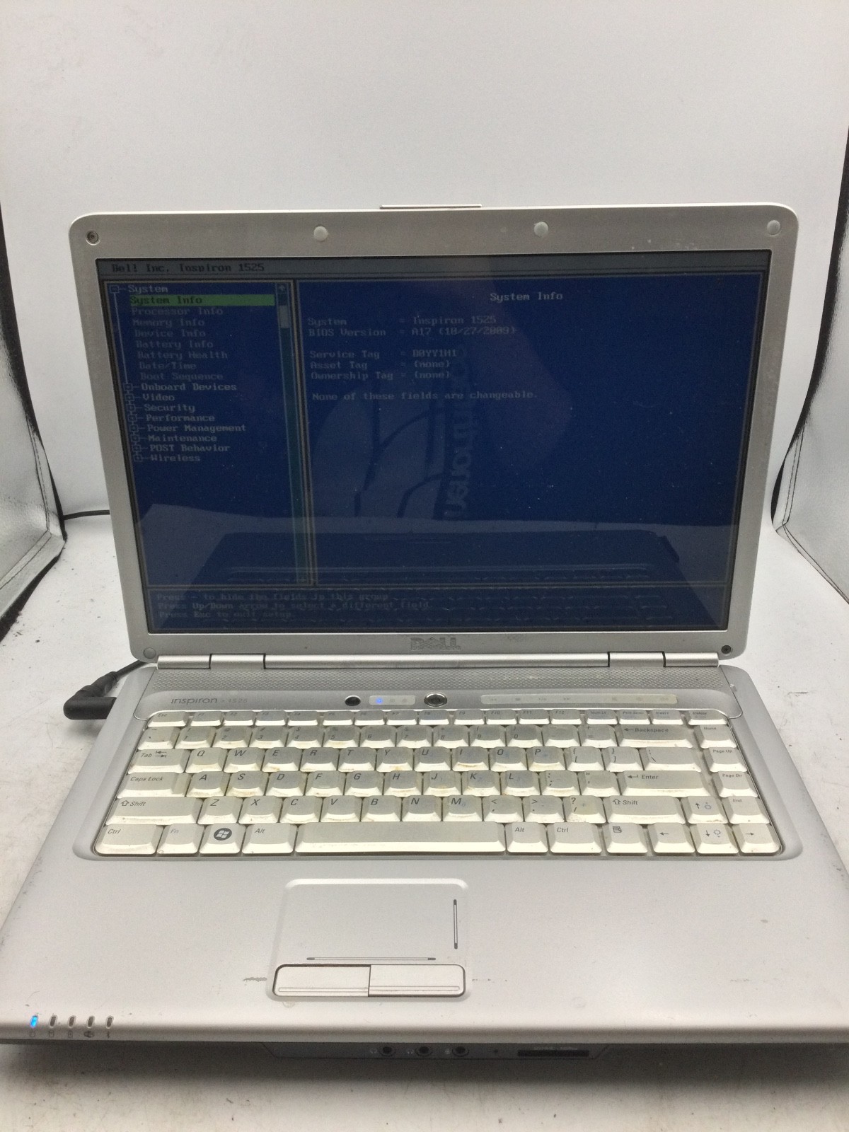 DELL INSPIRON 1720 – BOOTS TO BIOS – INTEL CORE 2 DUO – 512MB RAM -READ DESC- BB
