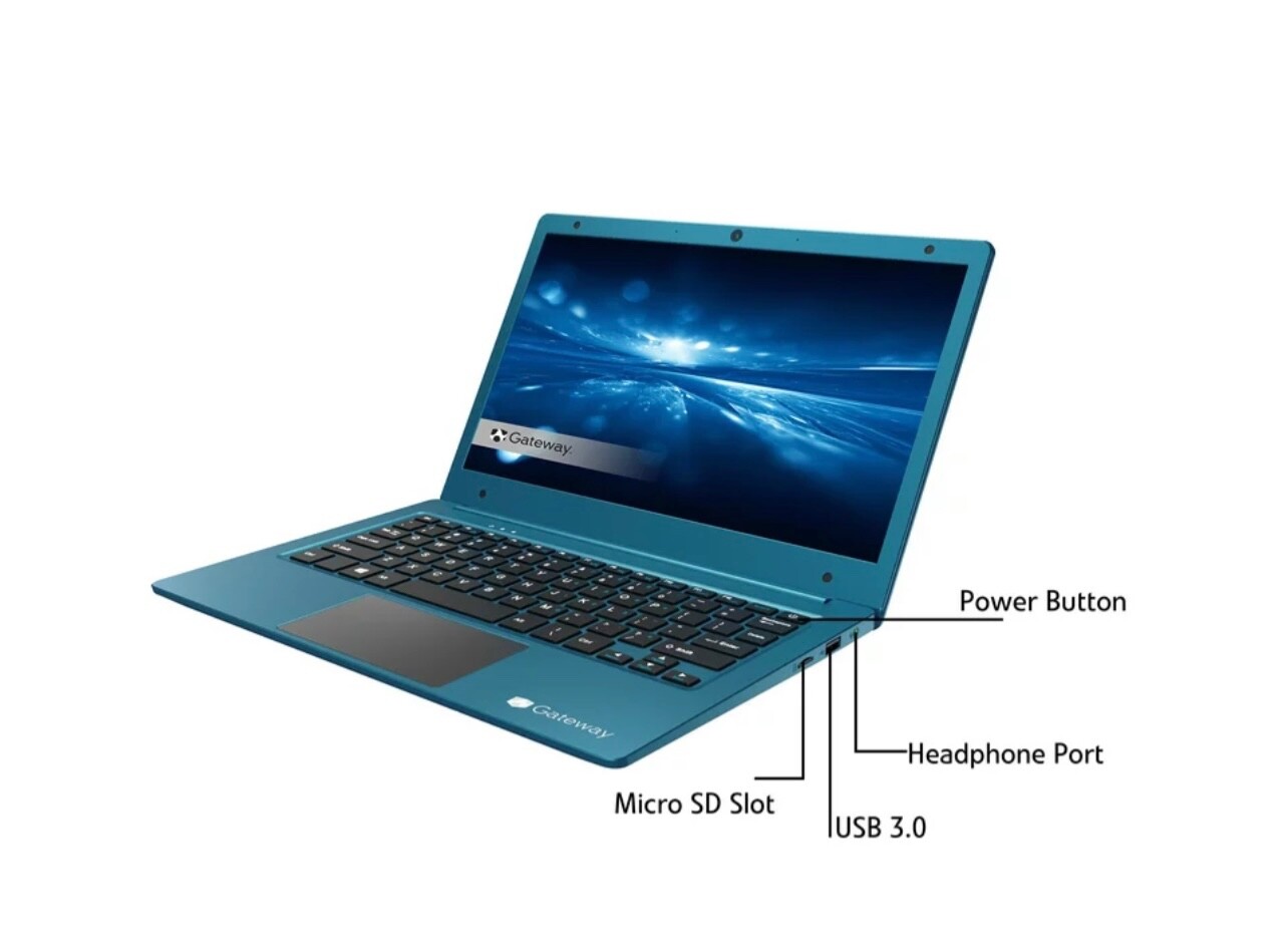 Gateway 11.6 Ultra Slim Notebook, HD, Intel Celeron N4020, 64GB Storage, 4GB Me