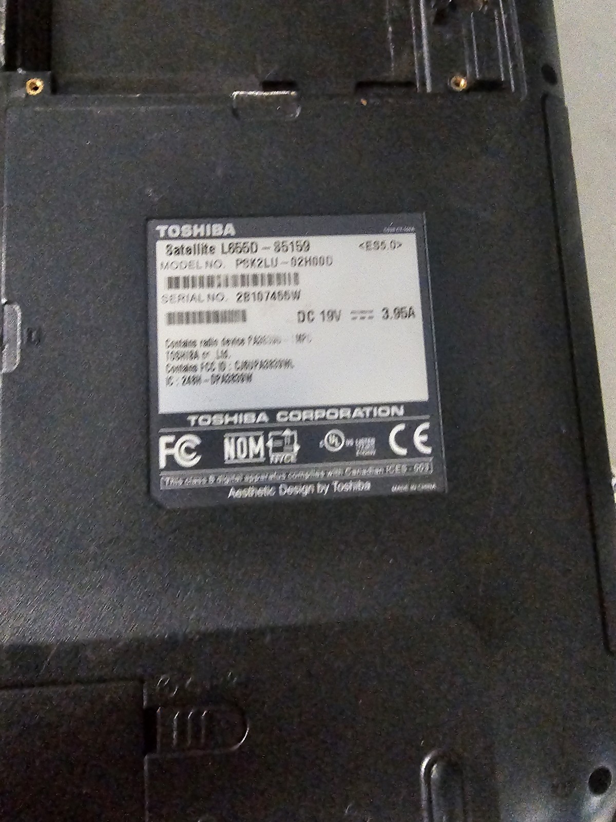 Toshiba Satellite L655-S5159 Laptop For Part