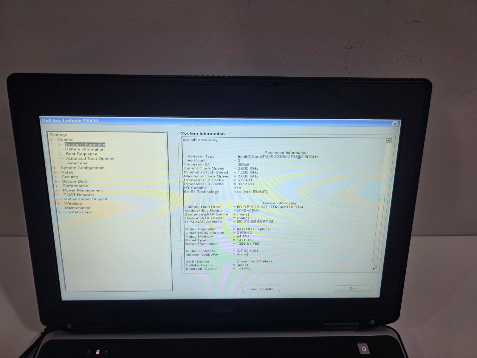 Dell Latitude E6430 Intel i5-3230M 8GB 60GB SSD Bluetooth