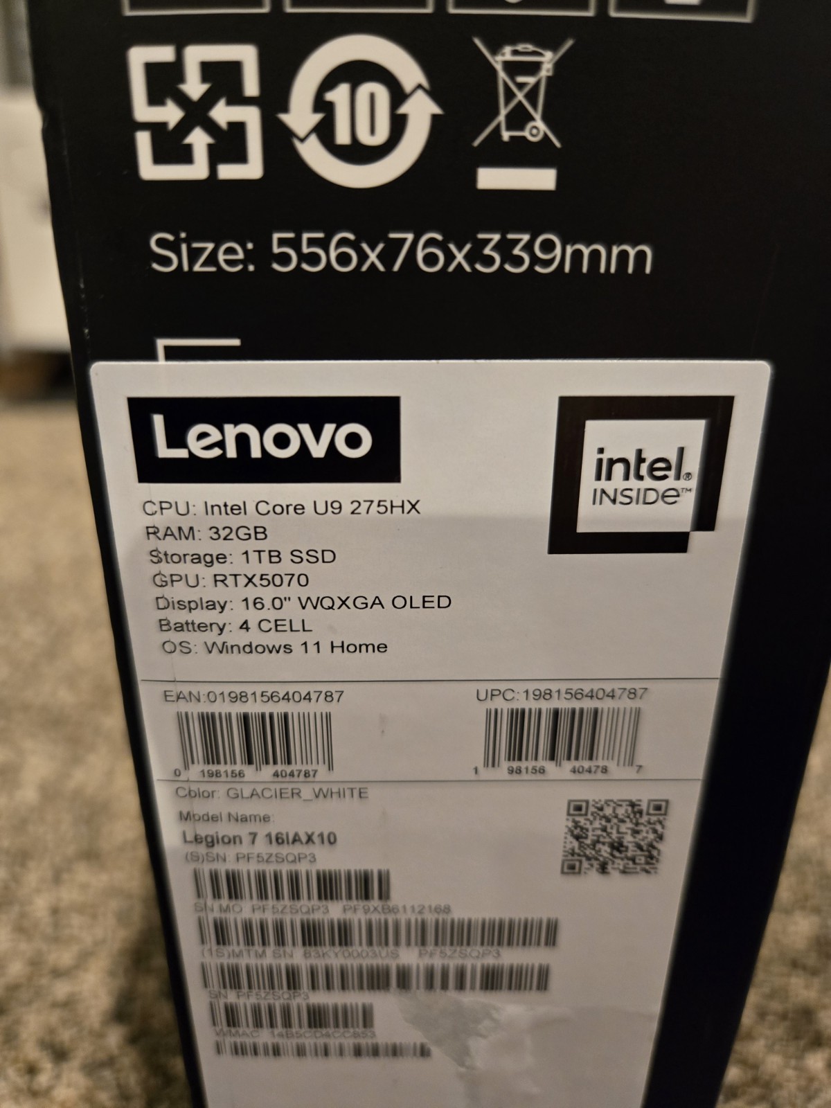 Lenovo Legion 7i Gen 10 16 QHD+ Ultra 9 275HX 32GB 1TB SSD RTX 5070