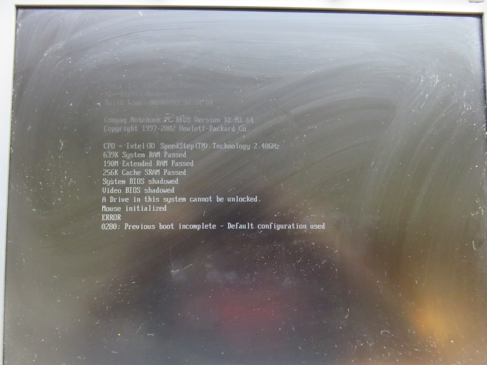Compaq Presario 2100 Laptop Intel Pentium 4 192MB Ram No HDD or Battery