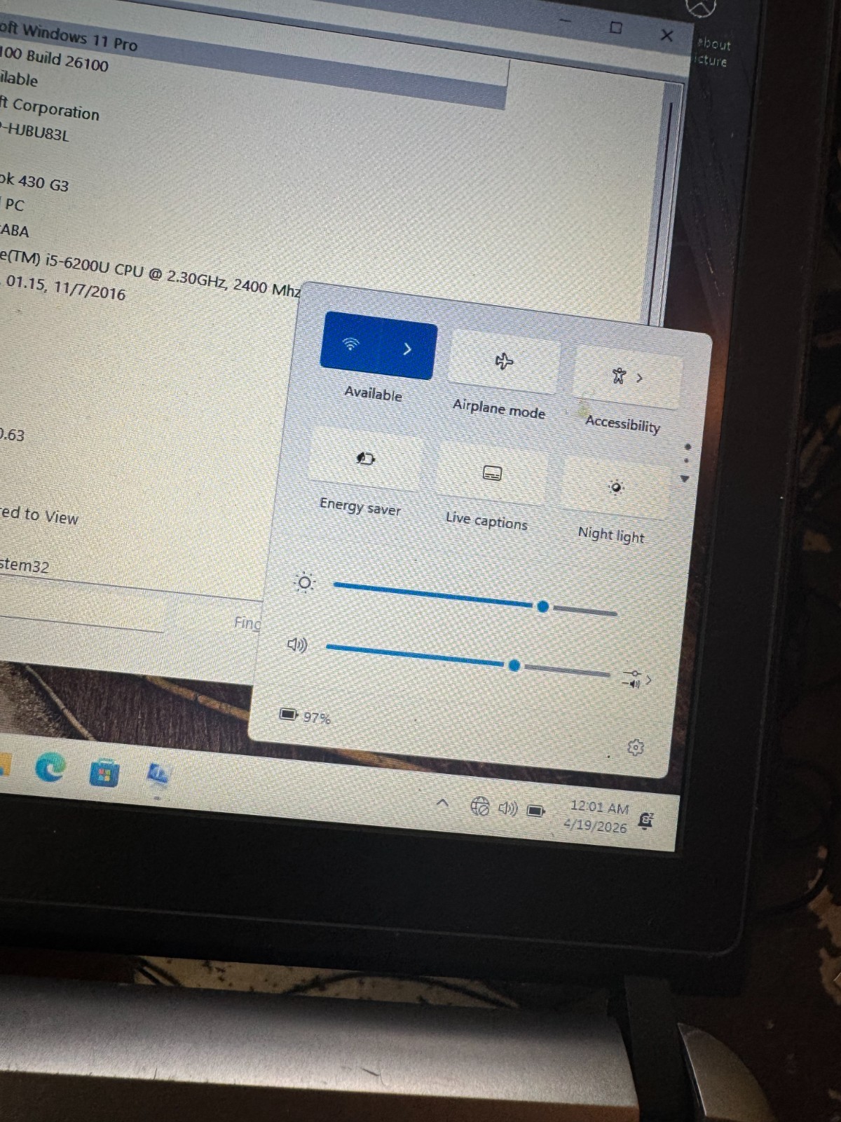 HP ProBook 430 G3 Core I5-6200U 128GB SSD 2.30GHz Win11 Pro Laptop *READ #5275