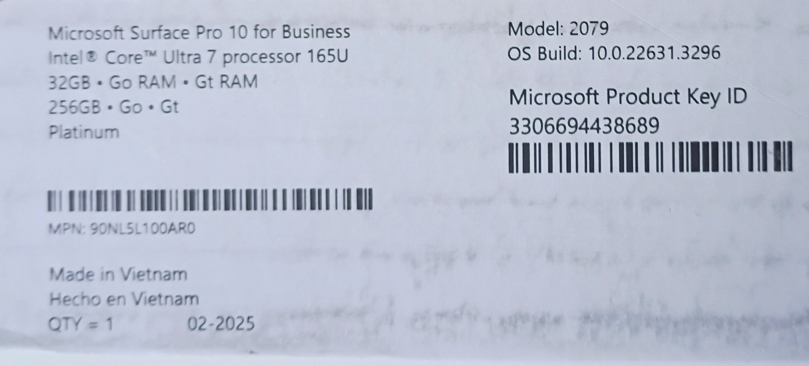 Microsoft Surface Pro 10 Business 13″ Ultra 7 165U/32GB RAM/256GB/ Win 11
