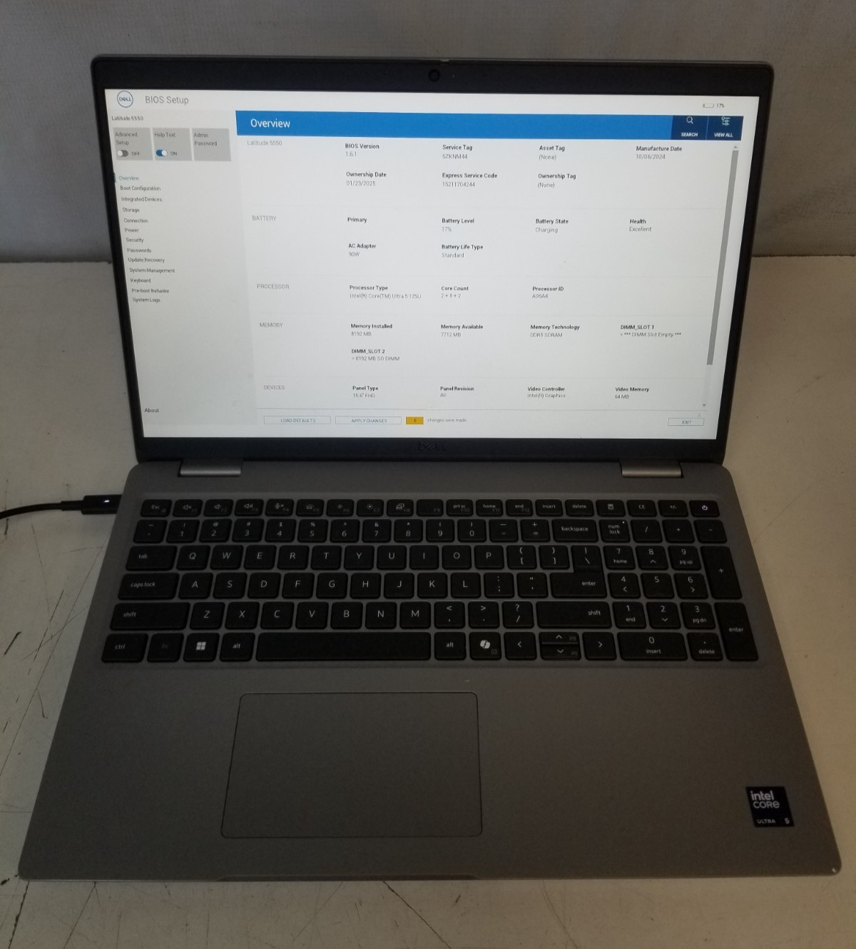 Dell Latitude 5550 / Intel Core Ultra 5 125U / 8GB RAM / No SSD / FREE DELIVERY