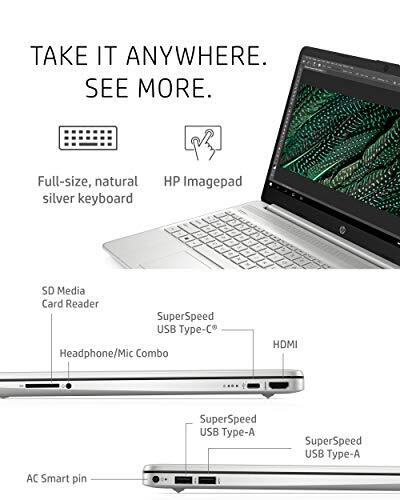 HP 15-inch Laptop, 11th Generation Intel Core i5-1135G7, Intel Iris Xe Graphics,