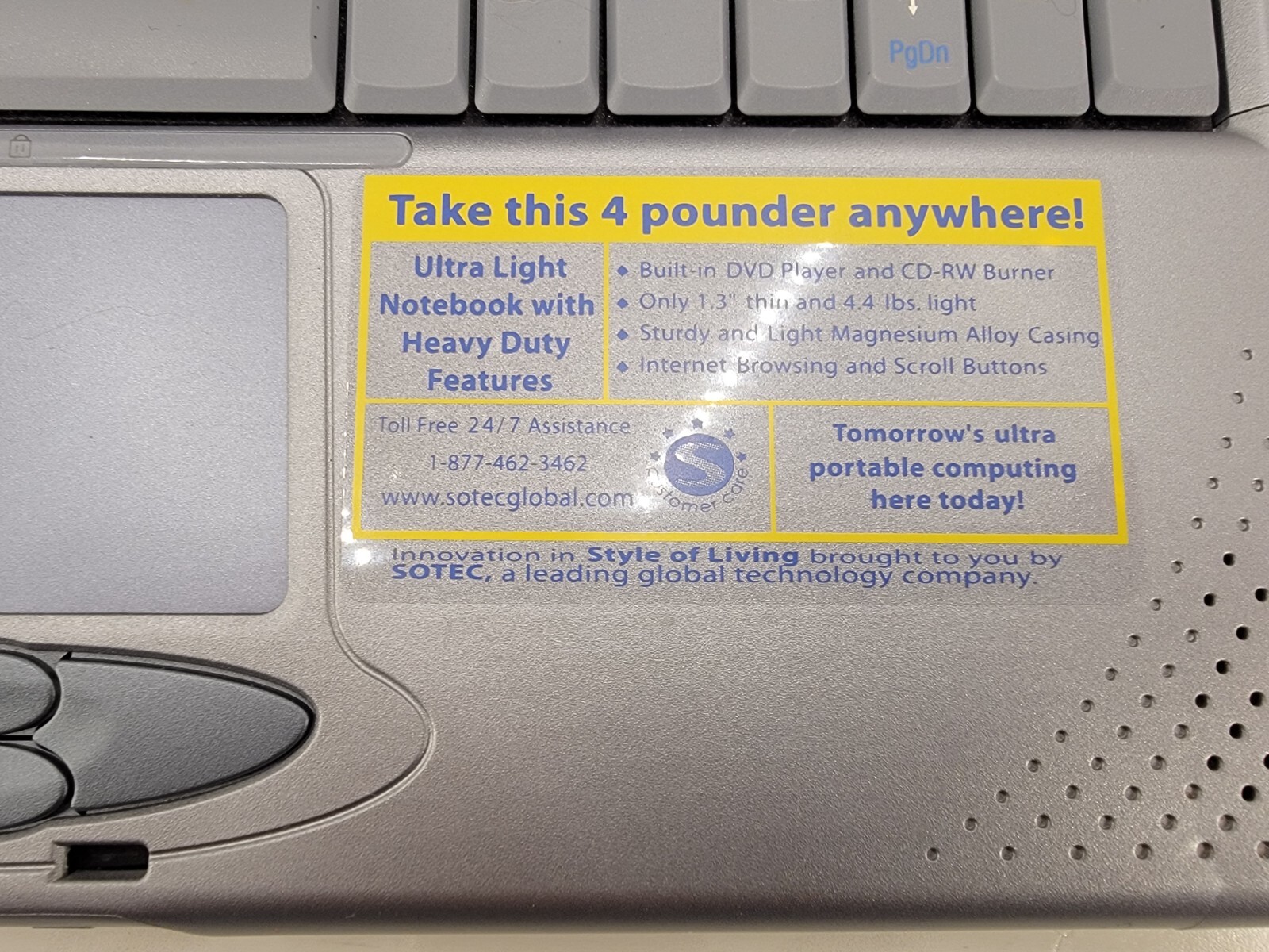 EXTREMELY RARE Windows XP Laptop, SOTEC Notebook 3000 3123XS UNTESTED