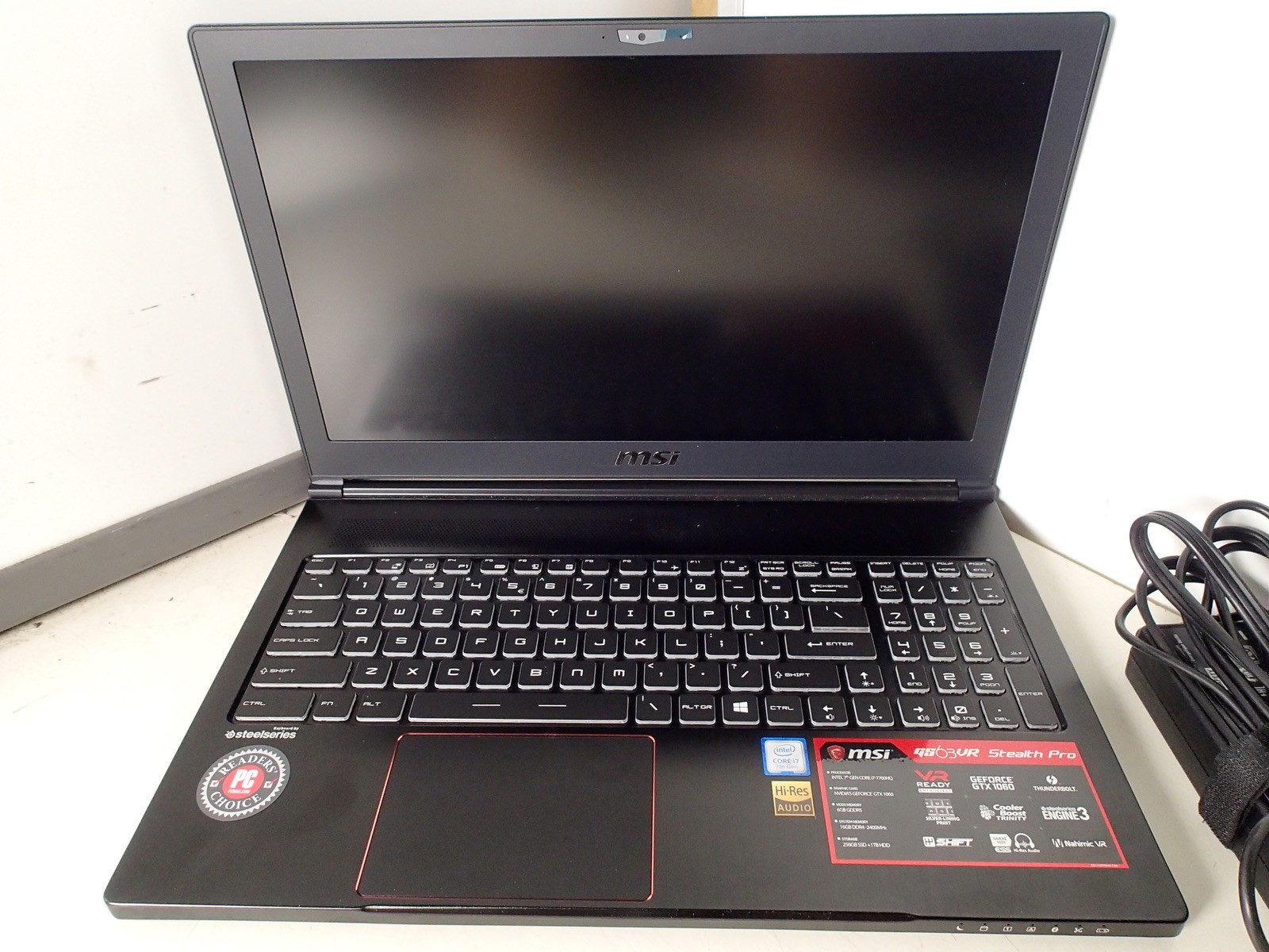MSI GS63VR Intel Core i7 7700H 2.80GHz 16GB RAM 256GB M.2+1TB HDD Win 11 GTX1060