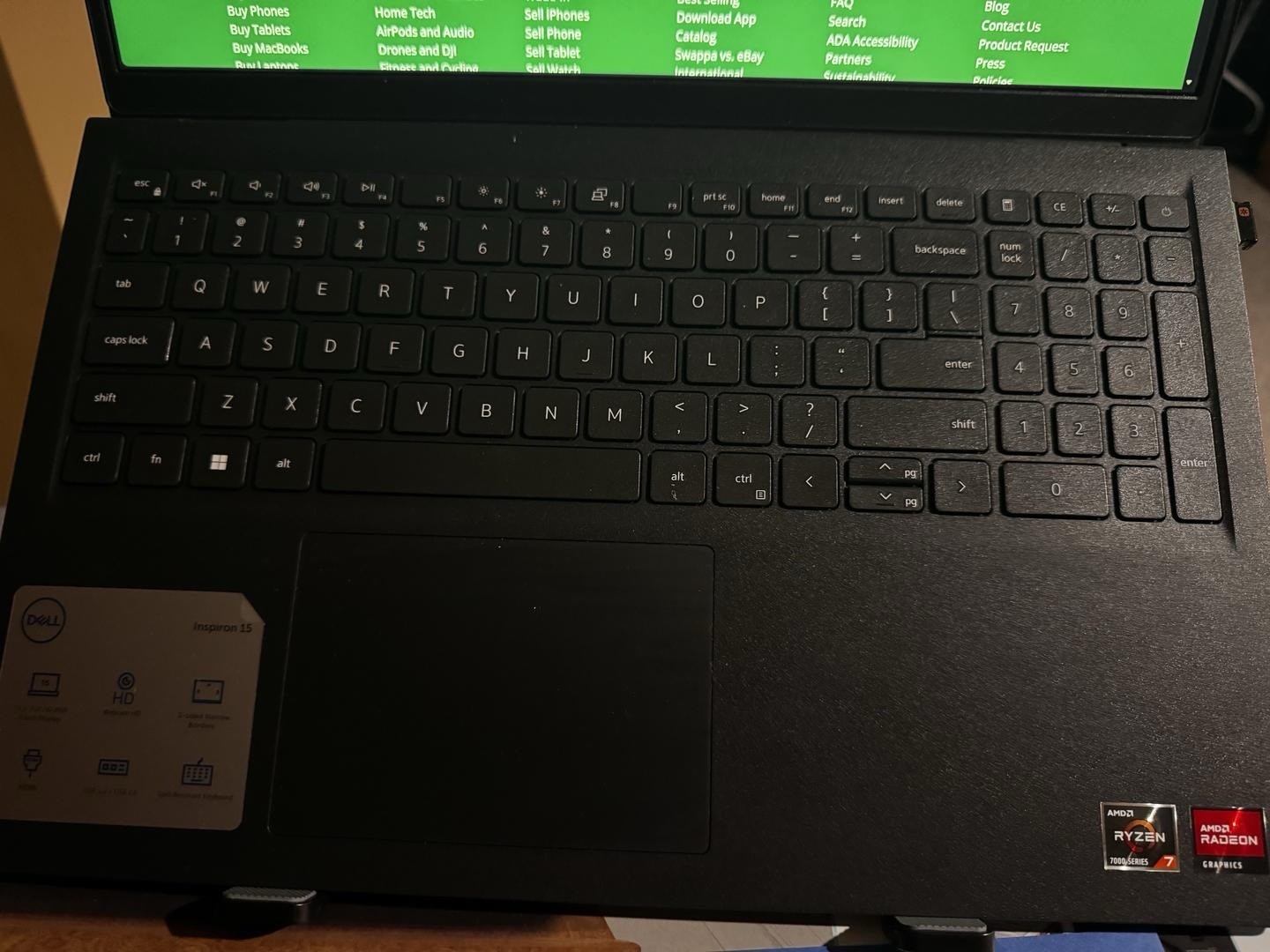 Dell Inspiron 15 AMD Ryzen 7 Radeon 15.6″ Laptop Black USB 3.2 Wi-Fi Bluetooth